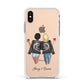 Best Friends Apple iPhone Xs Impact Case White Edge on Gold Phone