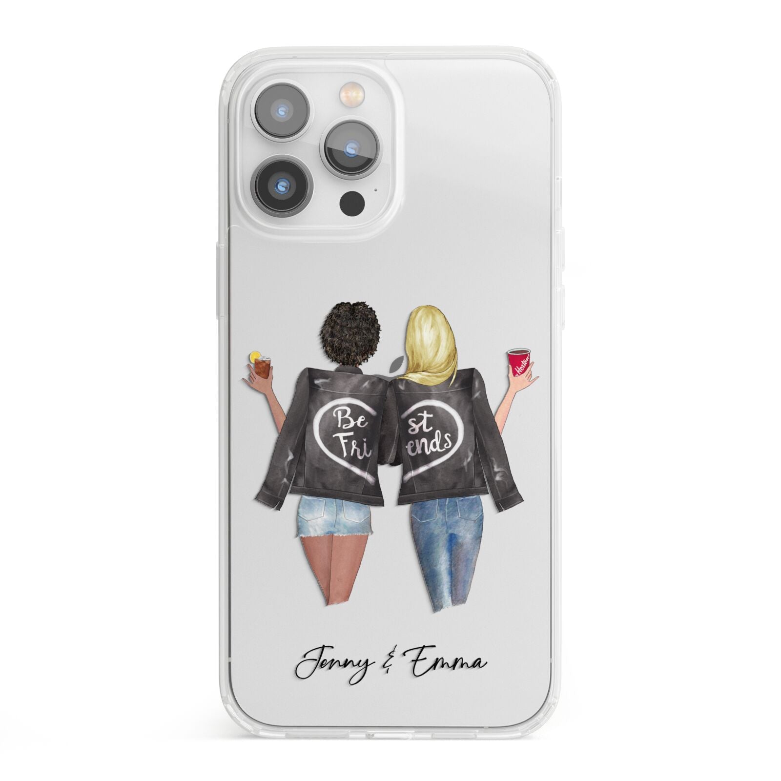 Best Friends iPhone 13 Pro Max Clear Bumper Case