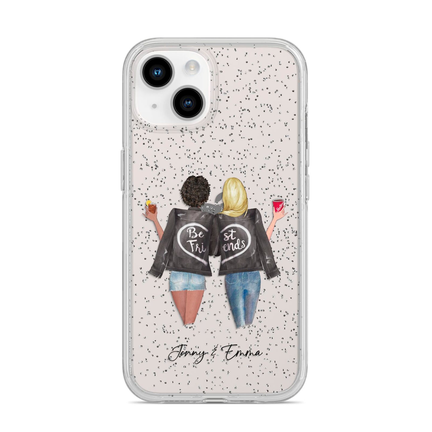 Best Friends iPhone 14 Glitter Tough Case Starlight