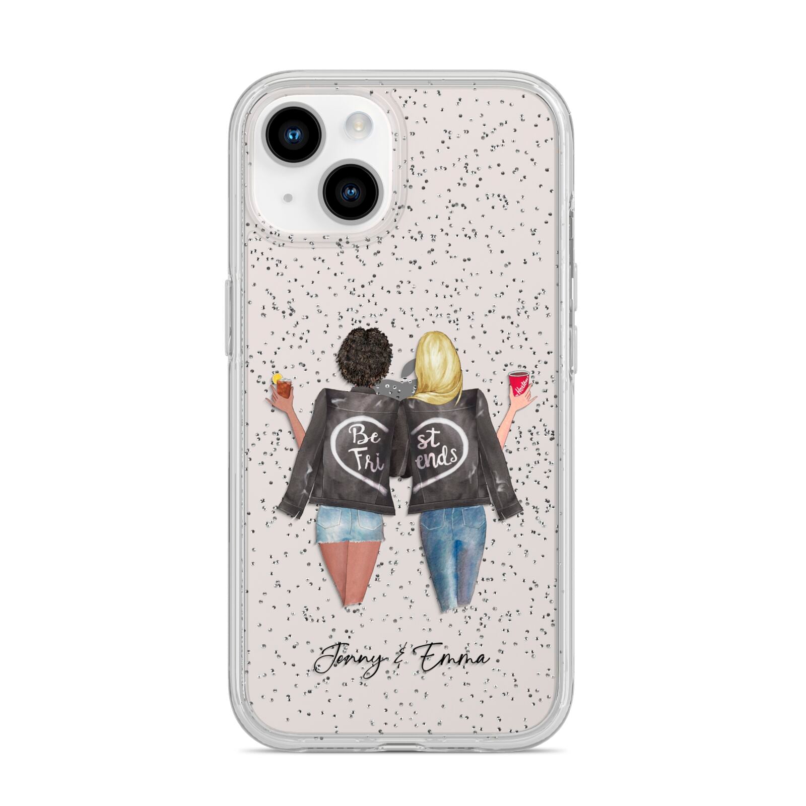 Best Friends iPhone 14 Glitter Tough Case Starlight