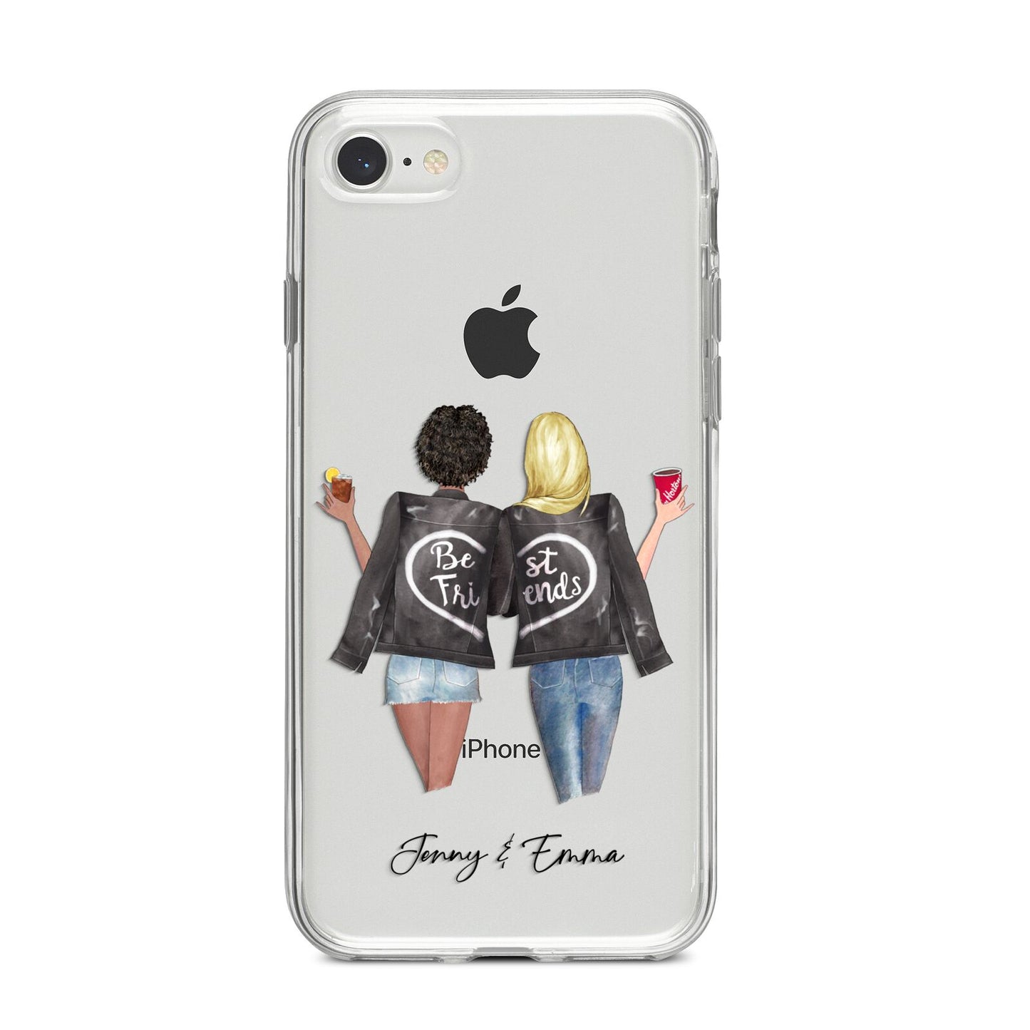 Best Friends iPhone 8 Bumper Case on Silver iPhone