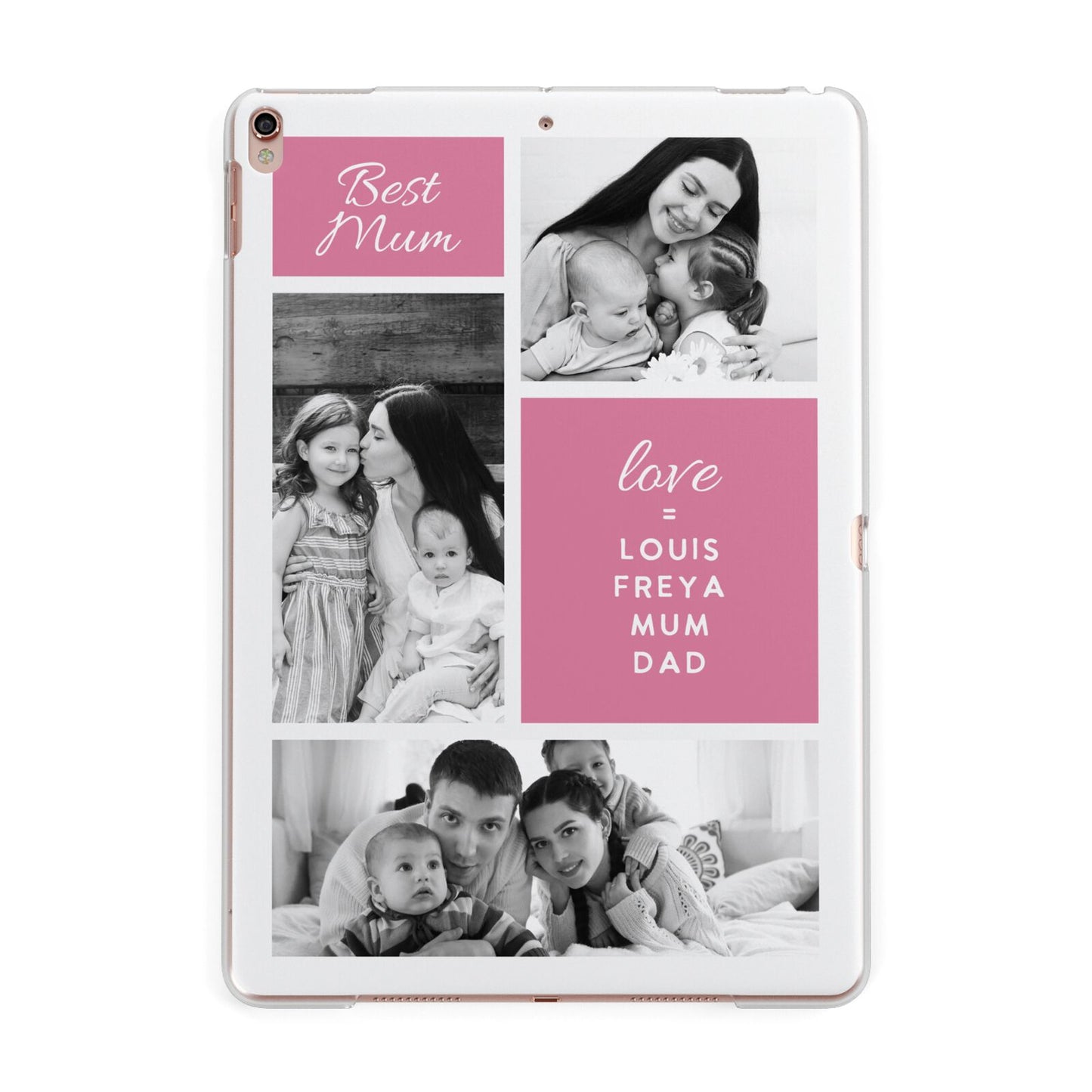 Best Mum Photo Collage Personalised Apple iPad Rose Gold Case