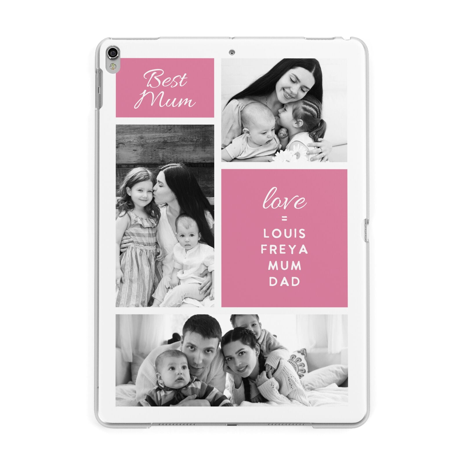 Best Mum Photo Collage Personalised Apple iPad Silver Case