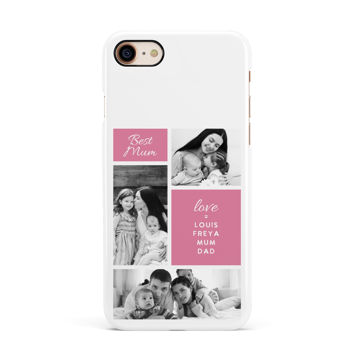 Best Mum Photo Collage Personalised Apple iPhone 7 8 3D Snap Case