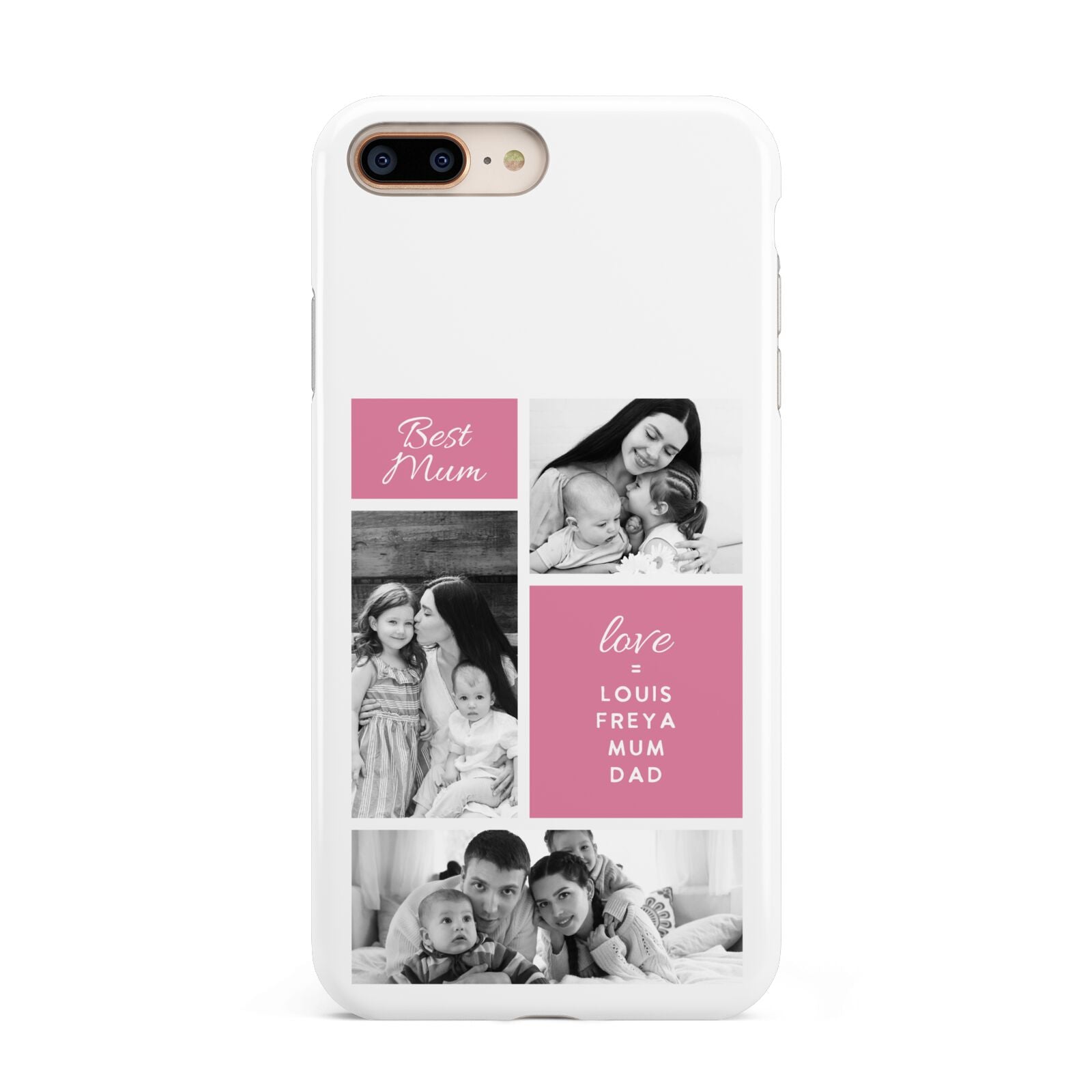 Best Mum Photo Collage Personalised Apple iPhone 7 8 Plus 3D Tough Case