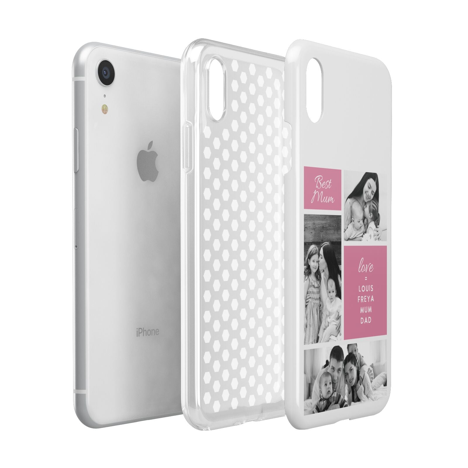 Best Mum Photo Collage Personalised Apple iPhone XR White 3D Tough Case Expanded view