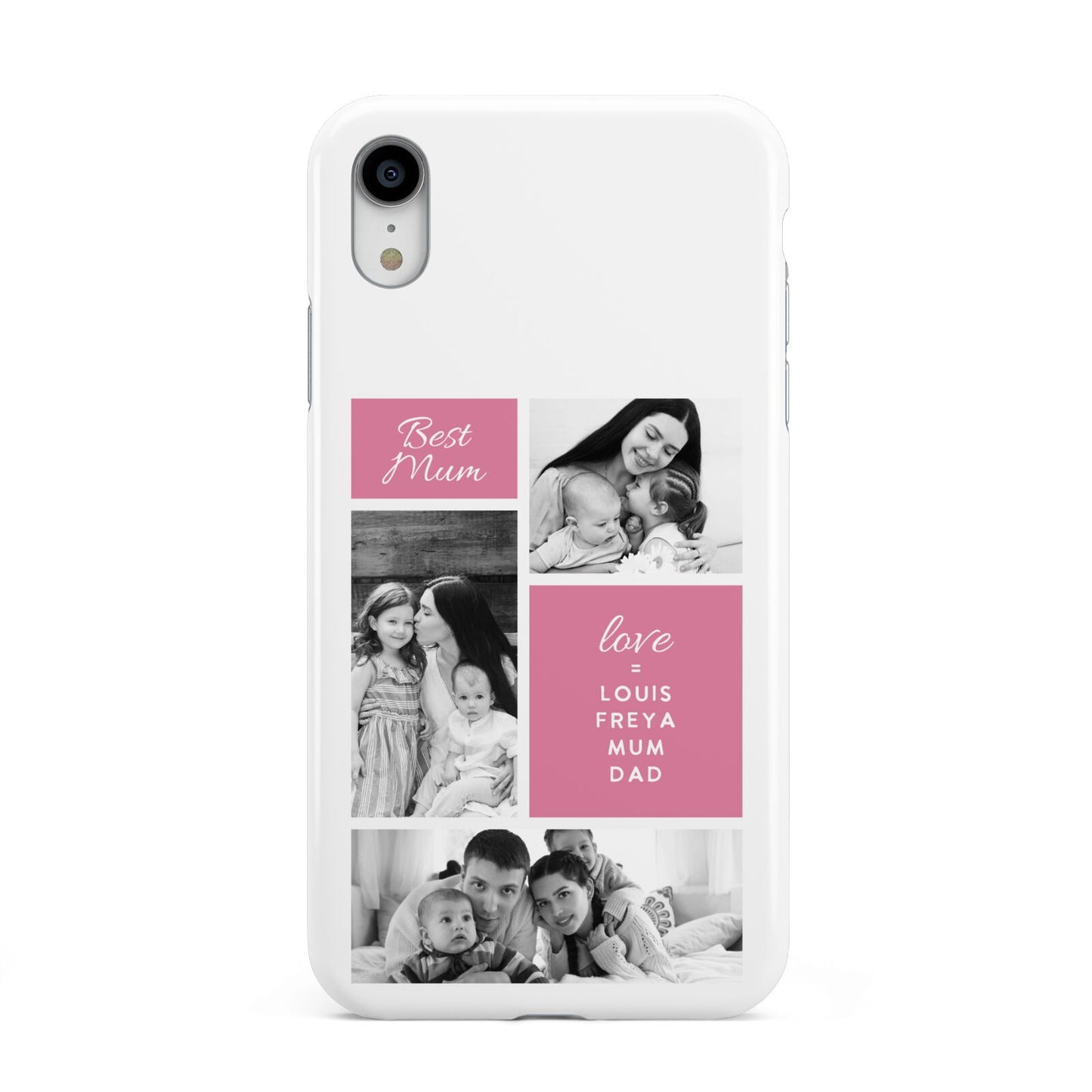 Best Mum Photo Collage Personalised Apple iPhone XR White 3D Tough Case