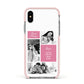 Best Mum Photo Collage Personalised Apple iPhone Xs Impact Case Pink Edge on Silver Phone