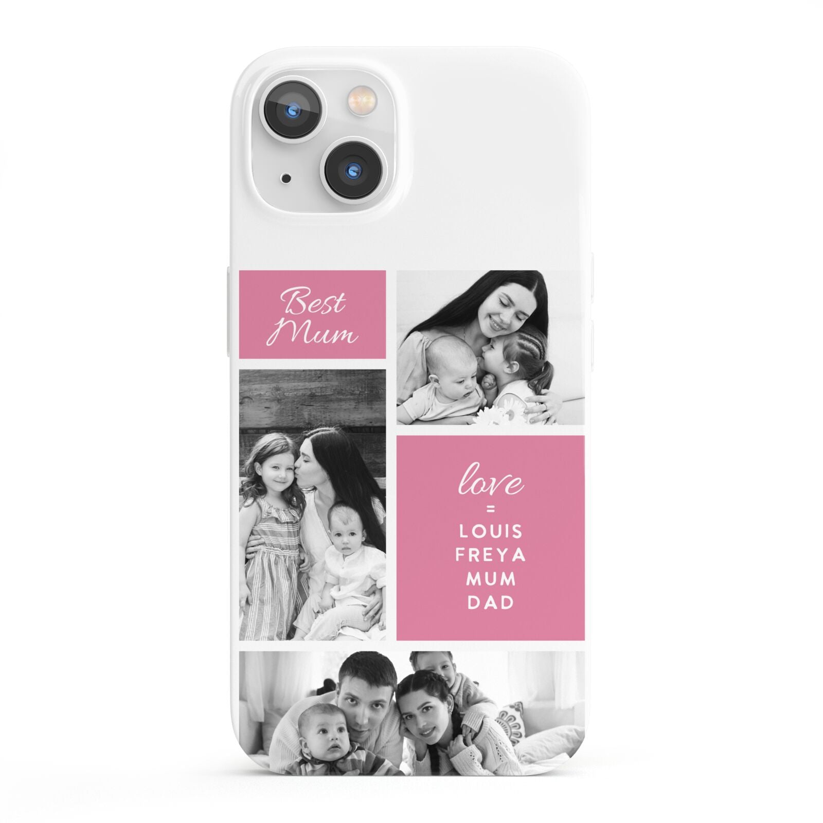 Best Mum Photo Collage Personalised iPhone 13 Full Wrap 3D Snap Case