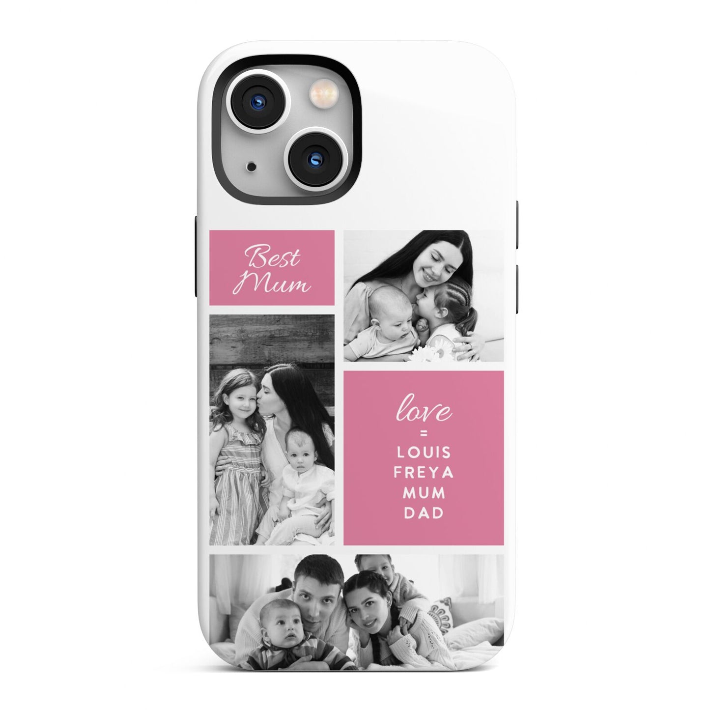 Best Mum Photo Collage Personalised iPhone 13 Mini Full Wrap 3D Tough Case
