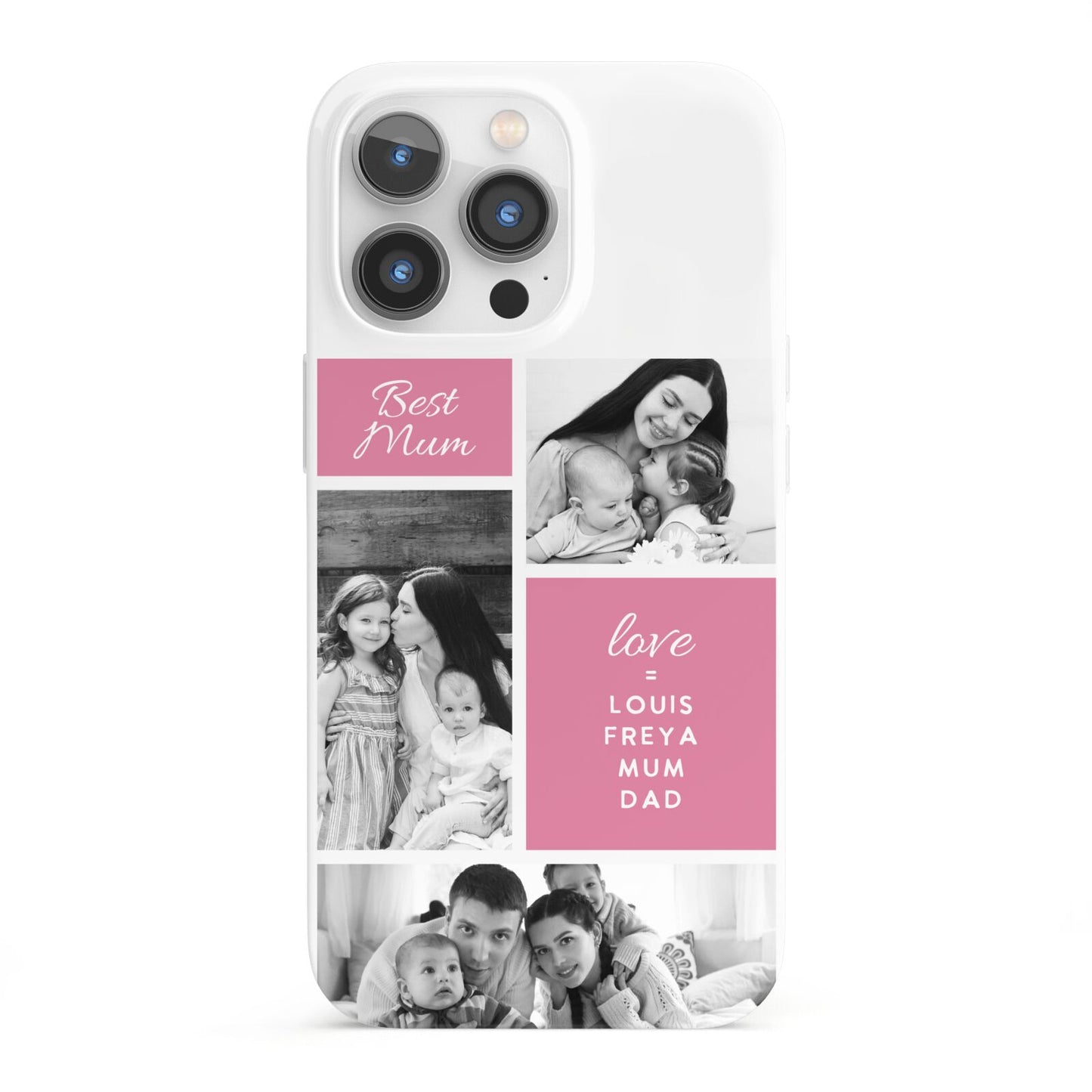 Best Mum Photo Collage Personalised iPhone 13 Pro Full Wrap 3D Snap Case