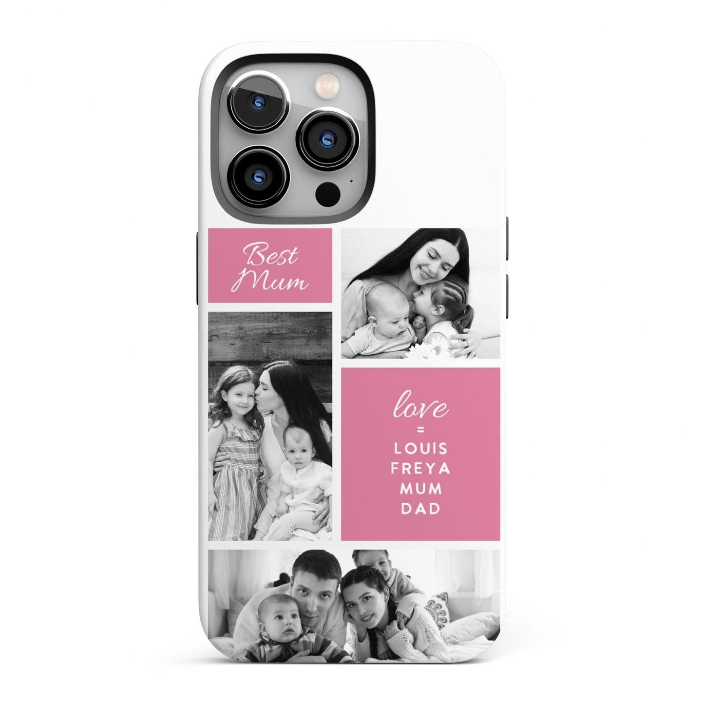 Best Mum Photo Collage Personalised iPhone 13 Pro Full Wrap 3D Tough Case
