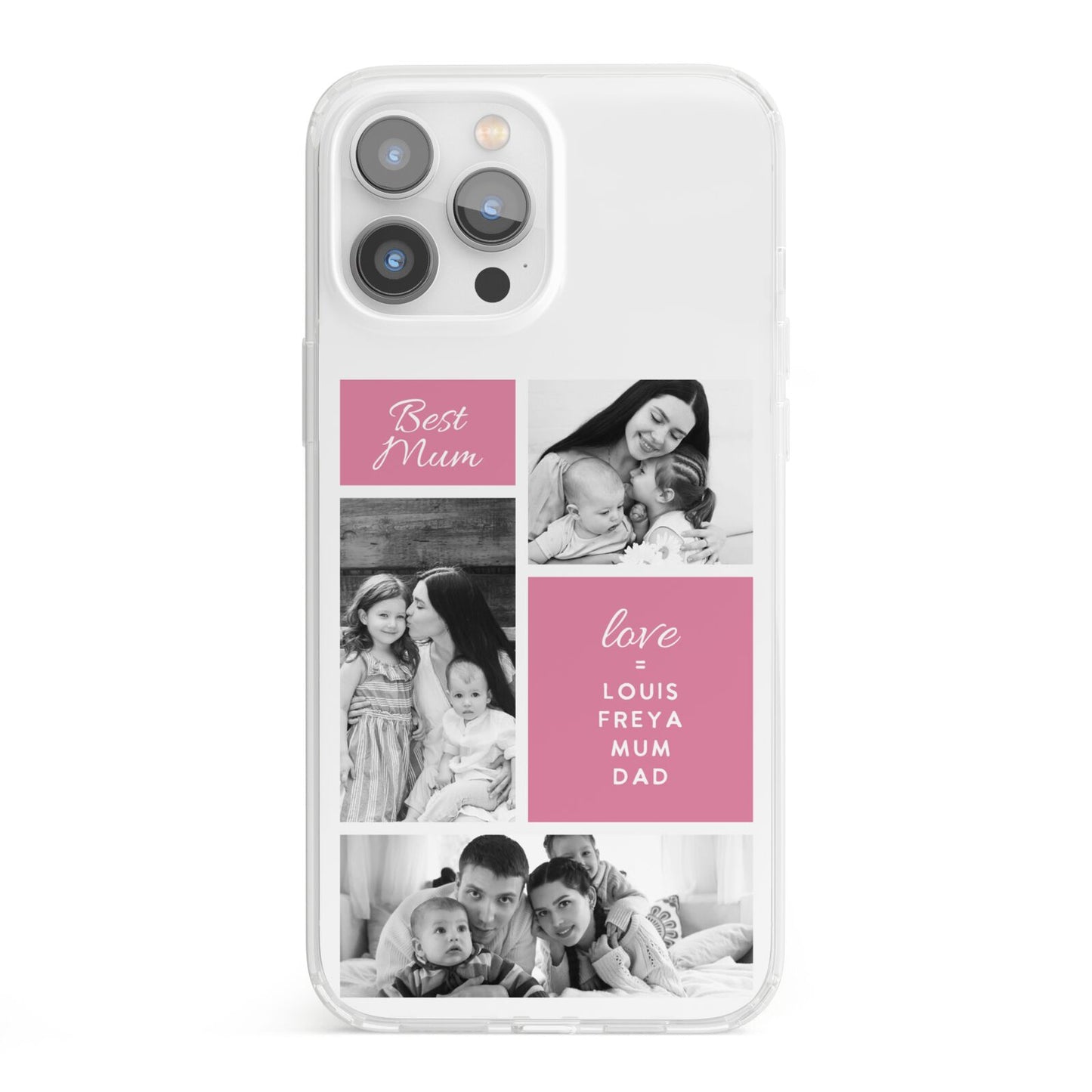 Best Mum Photo Collage Personalised iPhone 13 Pro Max Clear Bumper Case