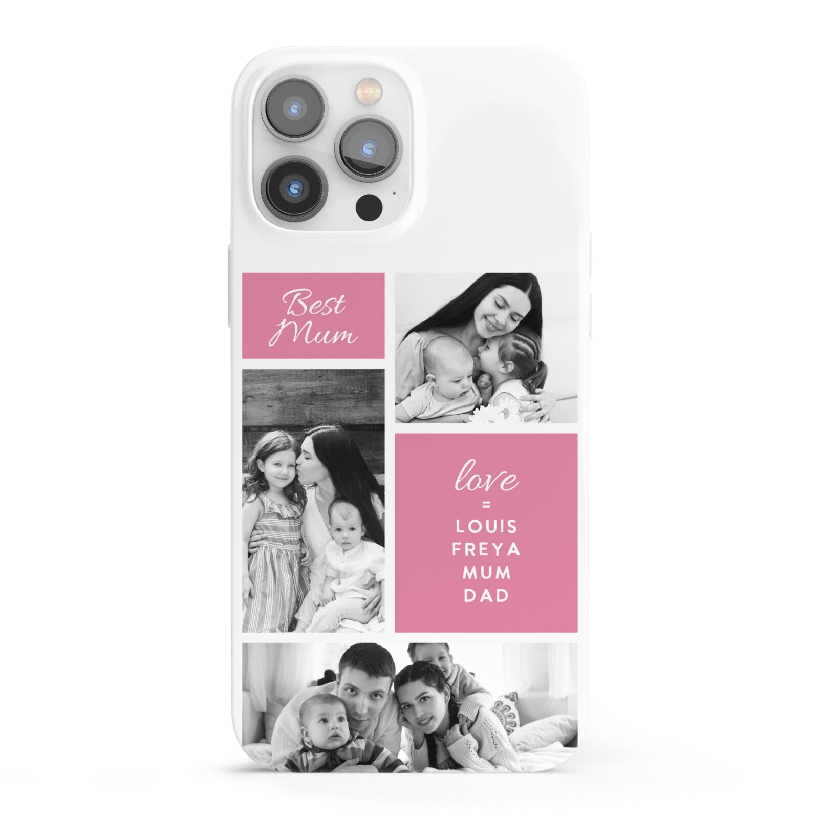 Best Mum Photo Collage Personalised iPhone 13 Pro Max Full Wrap 3D Snap Case