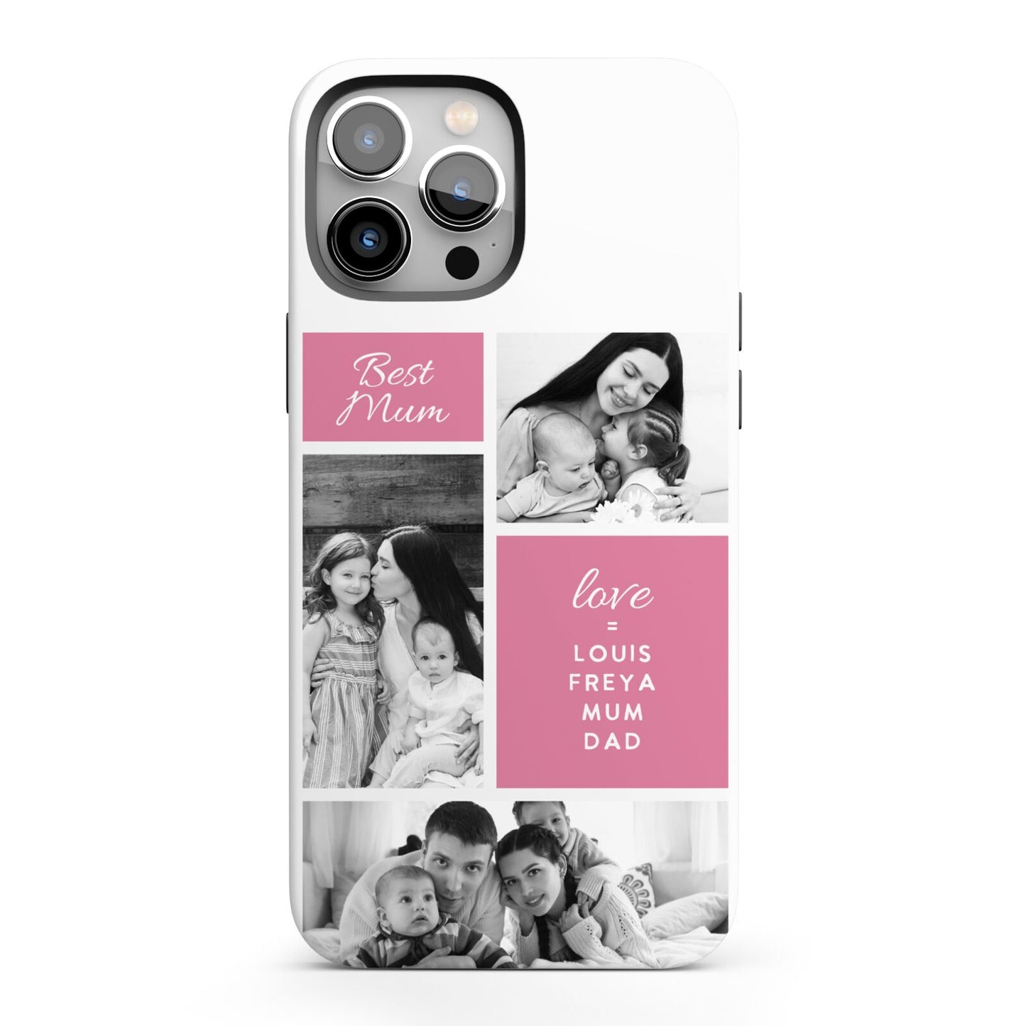 Best Mum Photo Collage Personalised iPhone 13 Pro Max Full Wrap 3D Tough Case