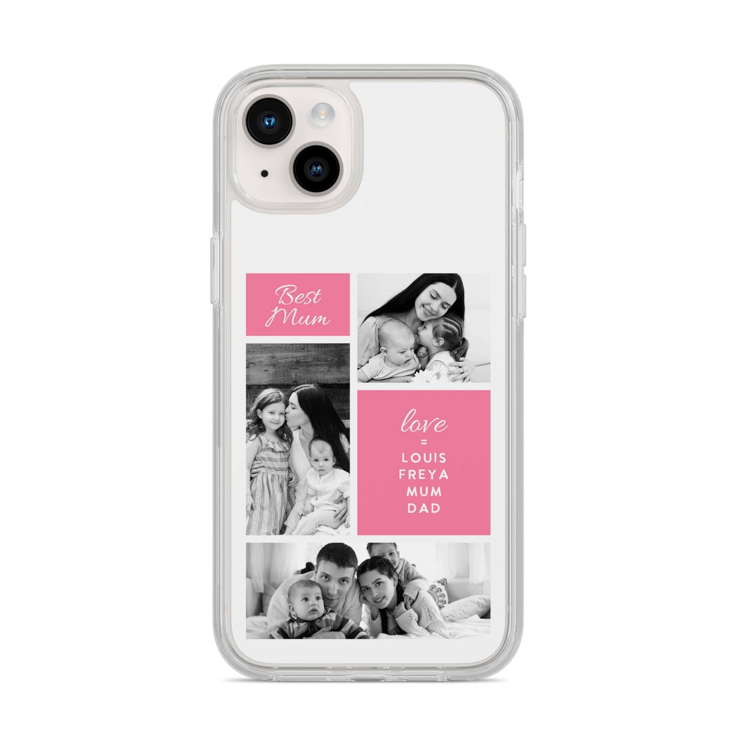 Best Mum Photo Collage Personalised iPhone 14 Plus Clear Tough Case Starlight