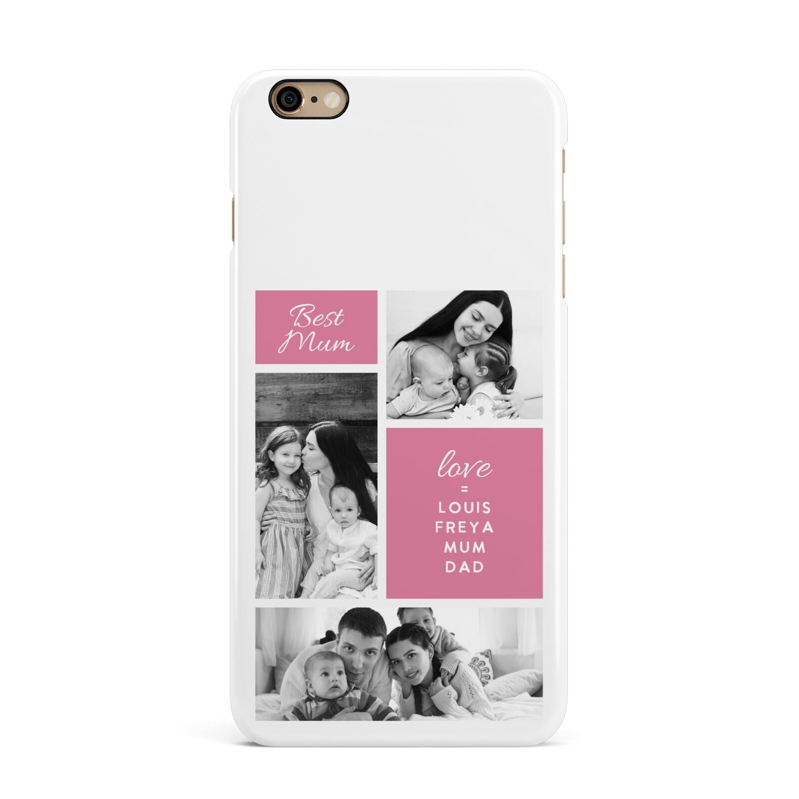 Best Mum Photo Collage Personalised iPhone 6 Plus 3D Snap Case on Gold Phone