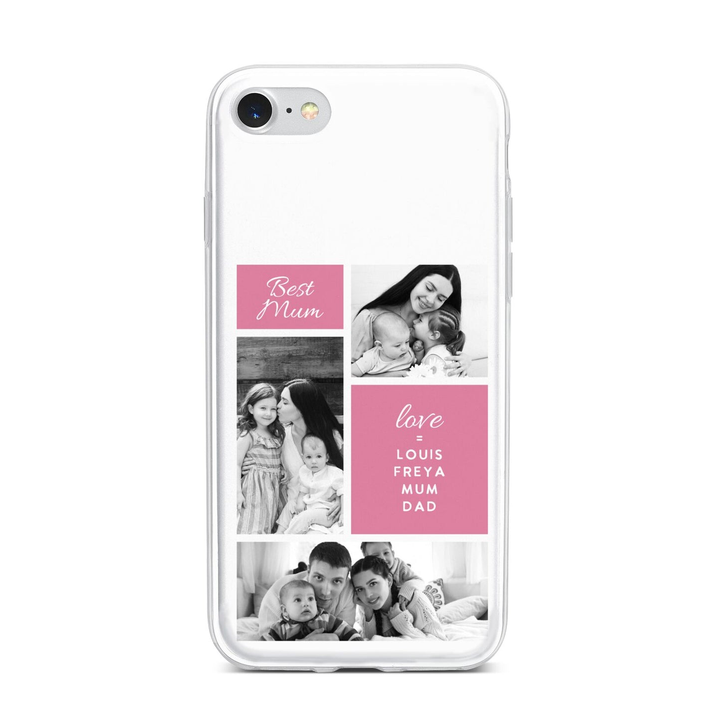 Best Mum Photo Collage Personalised iPhone 7 Bumper Case on Silver iPhone