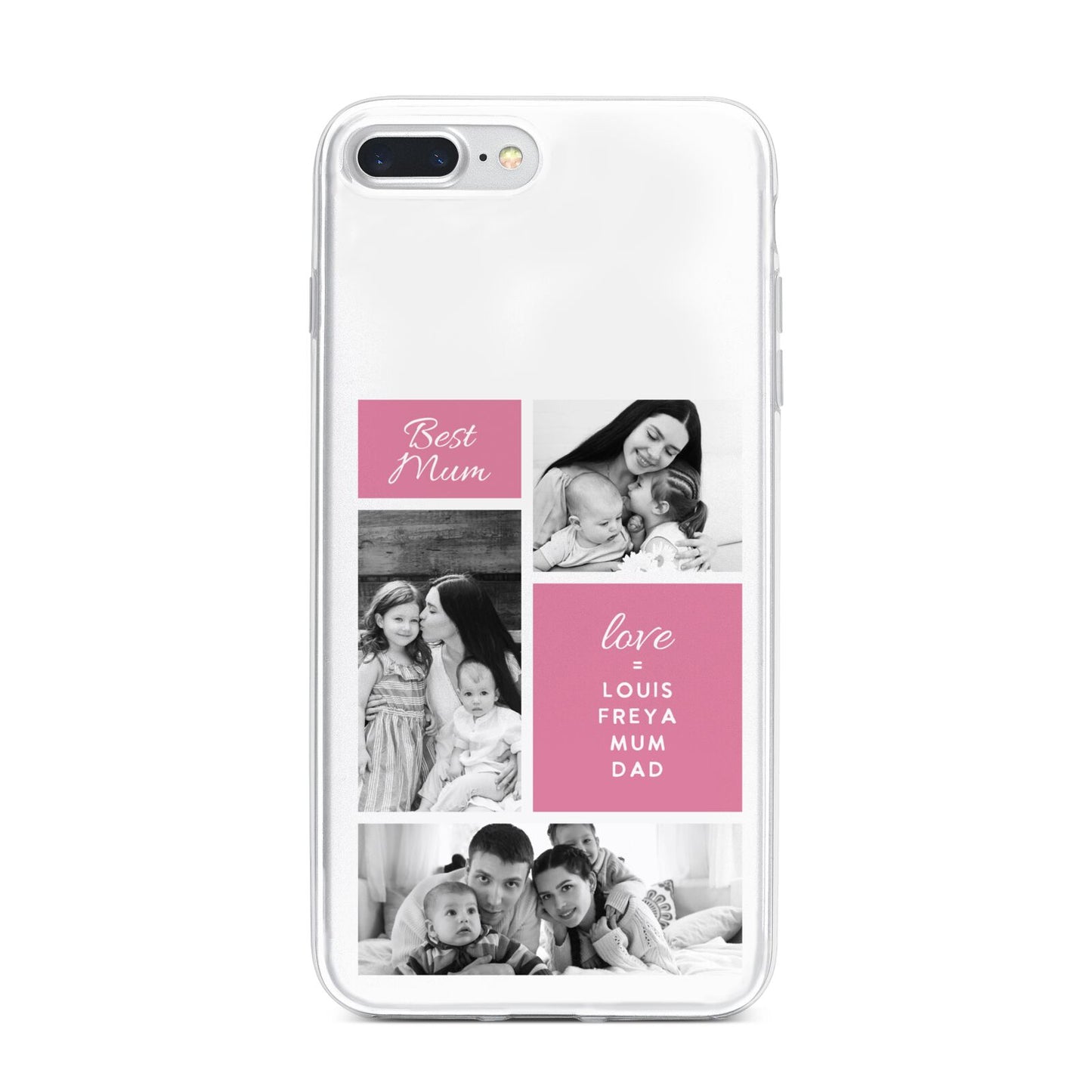 Best Mum Photo Collage Personalised iPhone 7 Plus Bumper Case on Silver iPhone