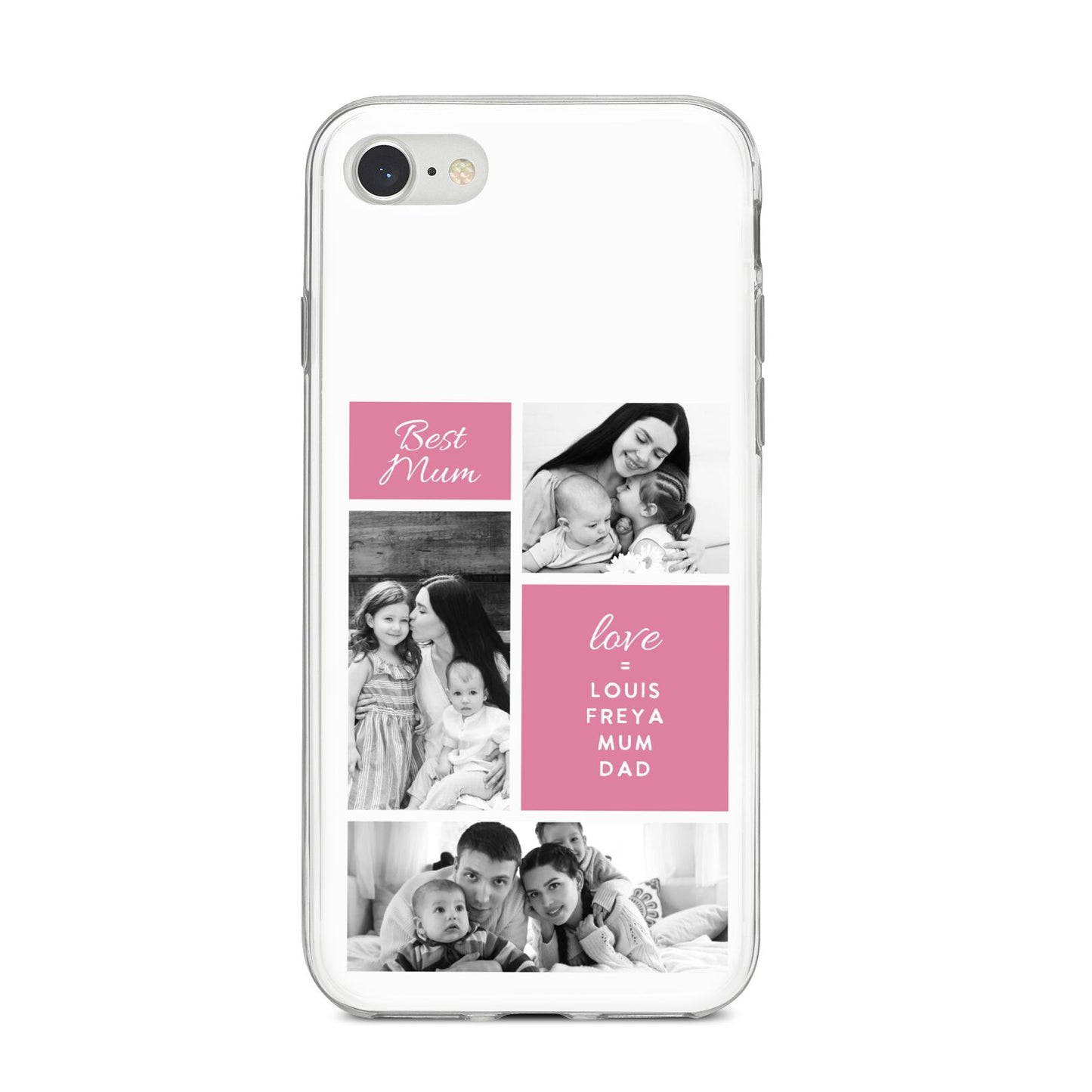 Best Mum Photo Collage Personalised iPhone 8 Bumper Case on Silver iPhone
