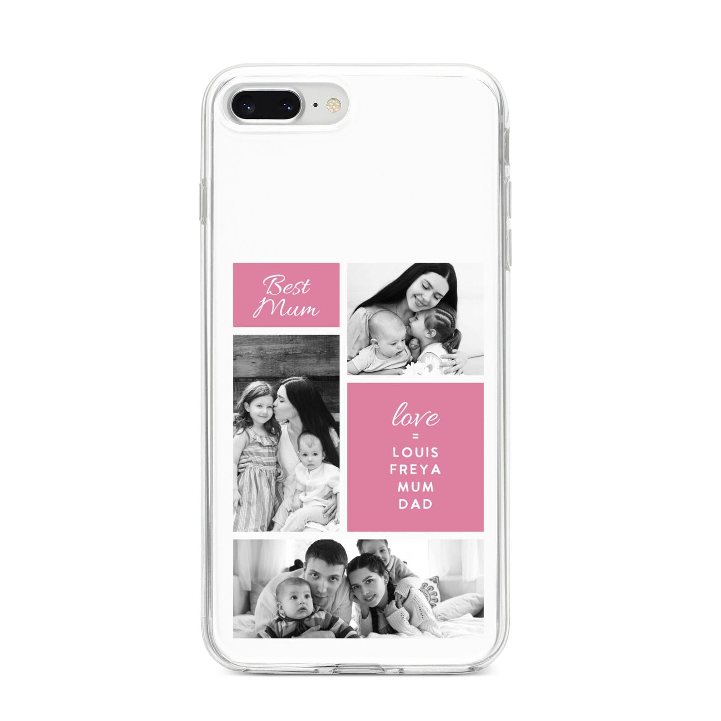 Best Mum Photo Collage Personalised iPhone 8 Plus Bumper Case on Silver iPhone