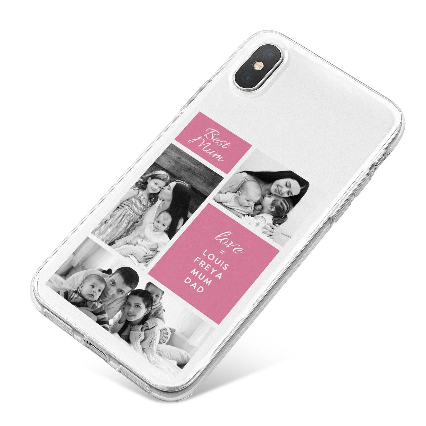 Best Mum Photo Collage Personalised iPhone X Bumper Case on Silver iPhone