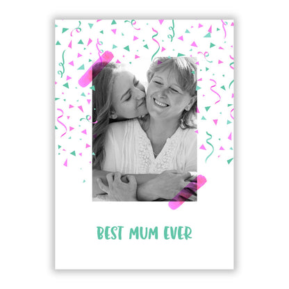 Best Mum Photo Upload Mothers Day A5 Flat Greetings Card