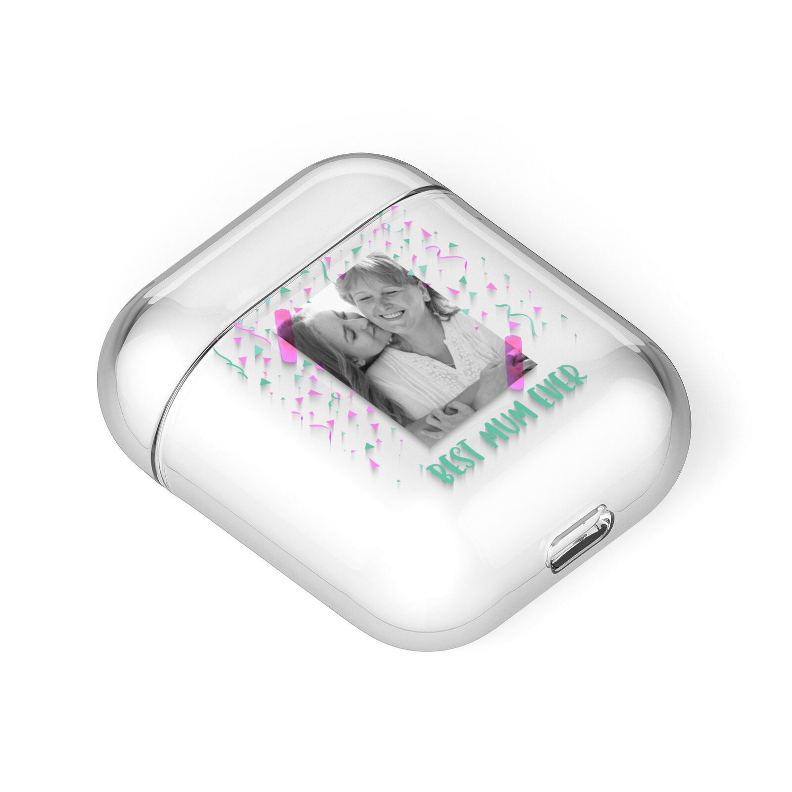 Best Mum Photo Upload Mothers Day AirPods Case Laid Flat