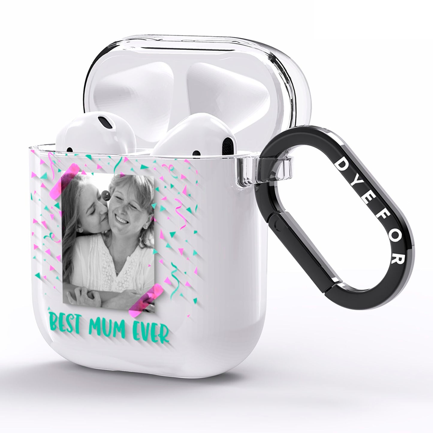 Best Mum Photo Upload Mothers Day AirPods Clear Case Side Image