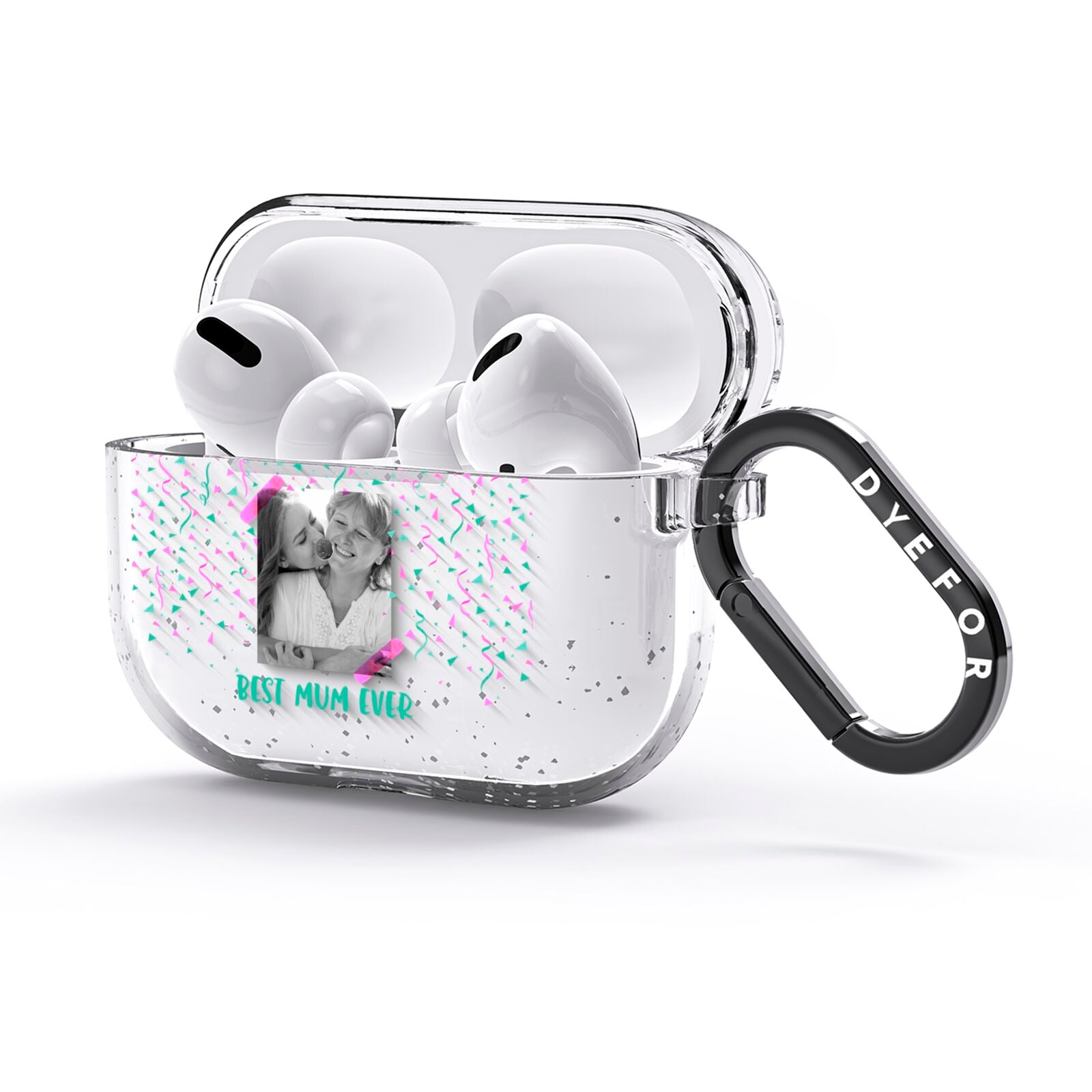 Best Mum Photo Upload Mothers Day AirPods Glitter Case 3rd Gen Side Image