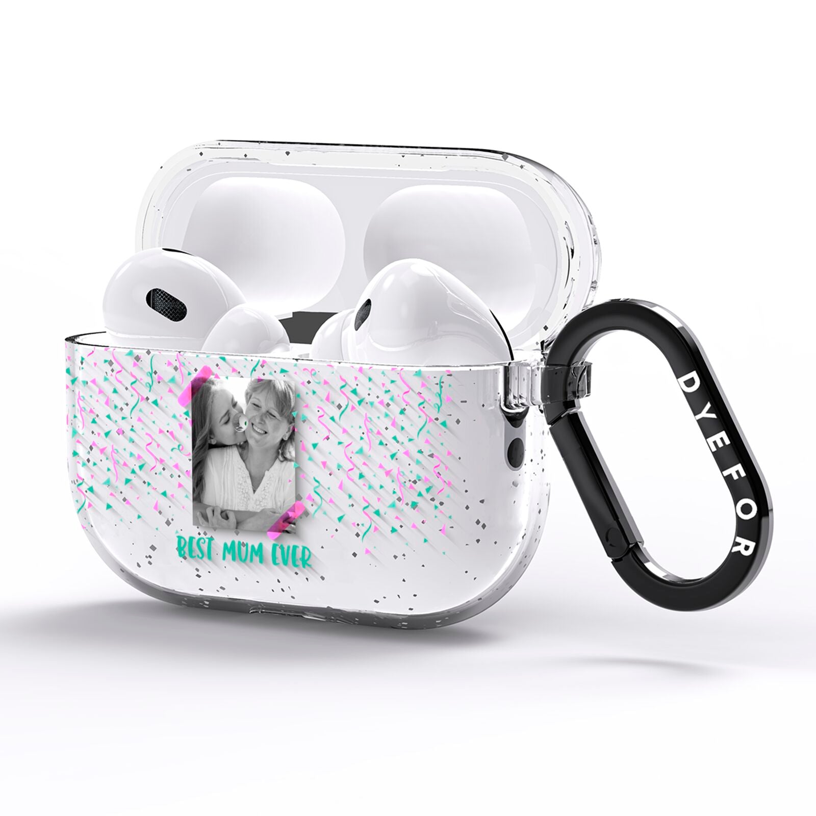 Best Mum Photo Upload Mothers Day AirPods Pro Glitter Case Side Image