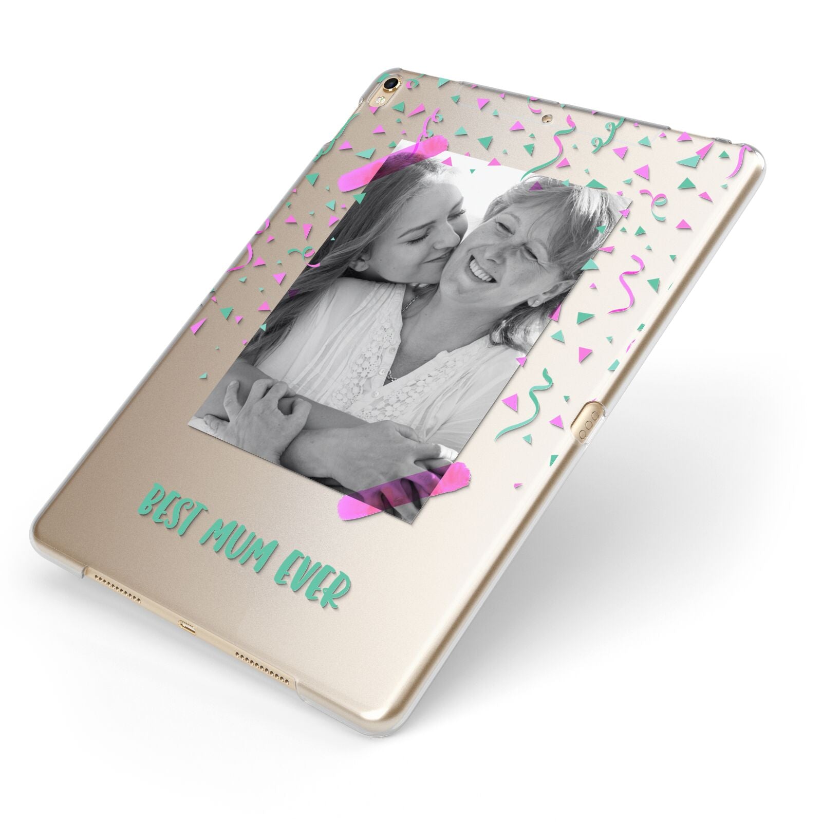 Best Mum Photo Upload Mothers Day Apple iPad Case on Gold iPad Side View