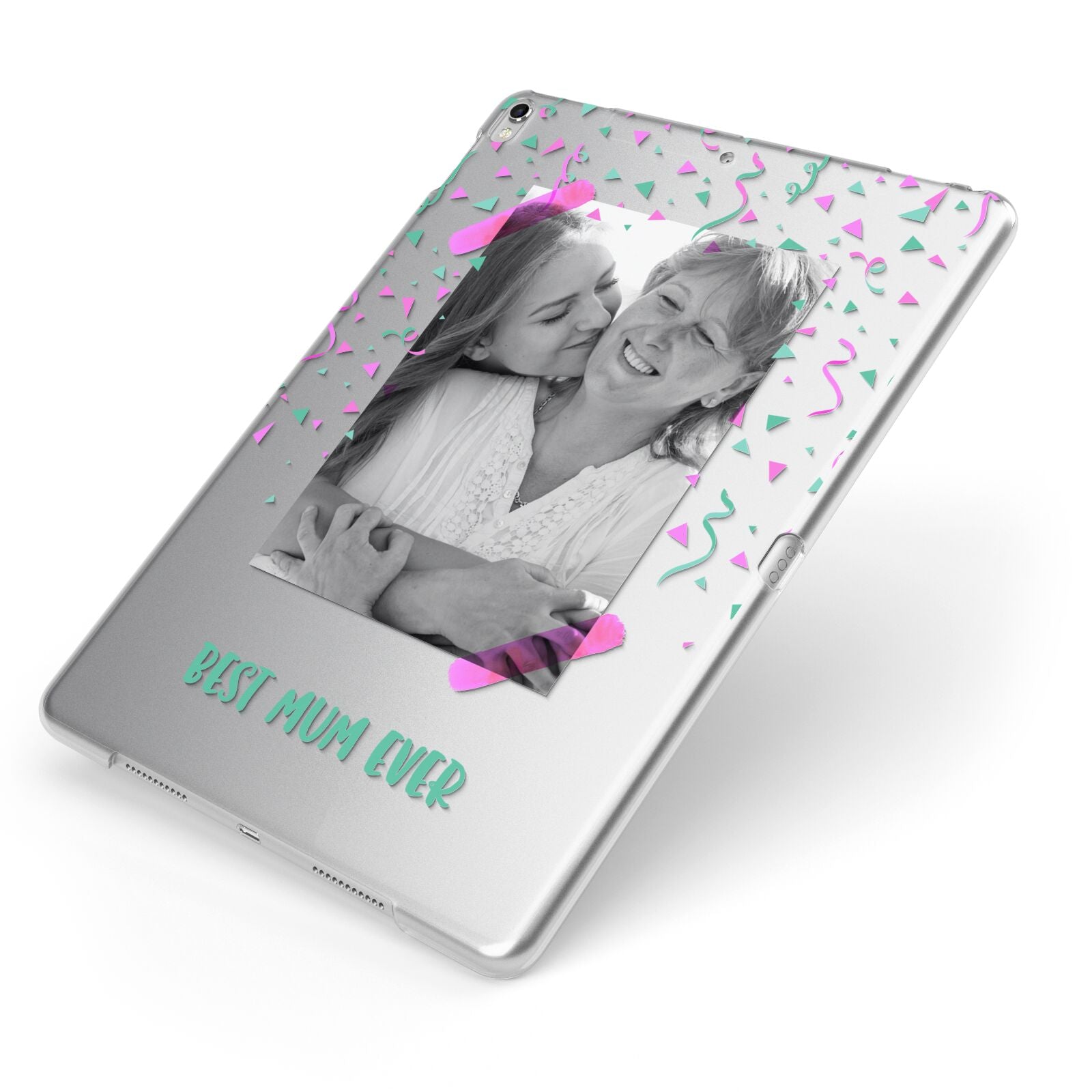 Best Mum Photo Upload Mothers Day Apple iPad Case on Silver iPad Side View