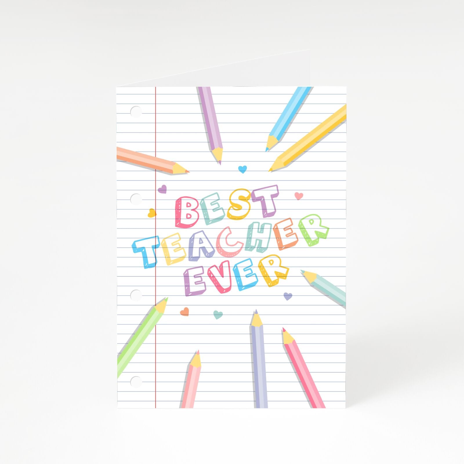 Best Teacher Ever A5 Greetings Card