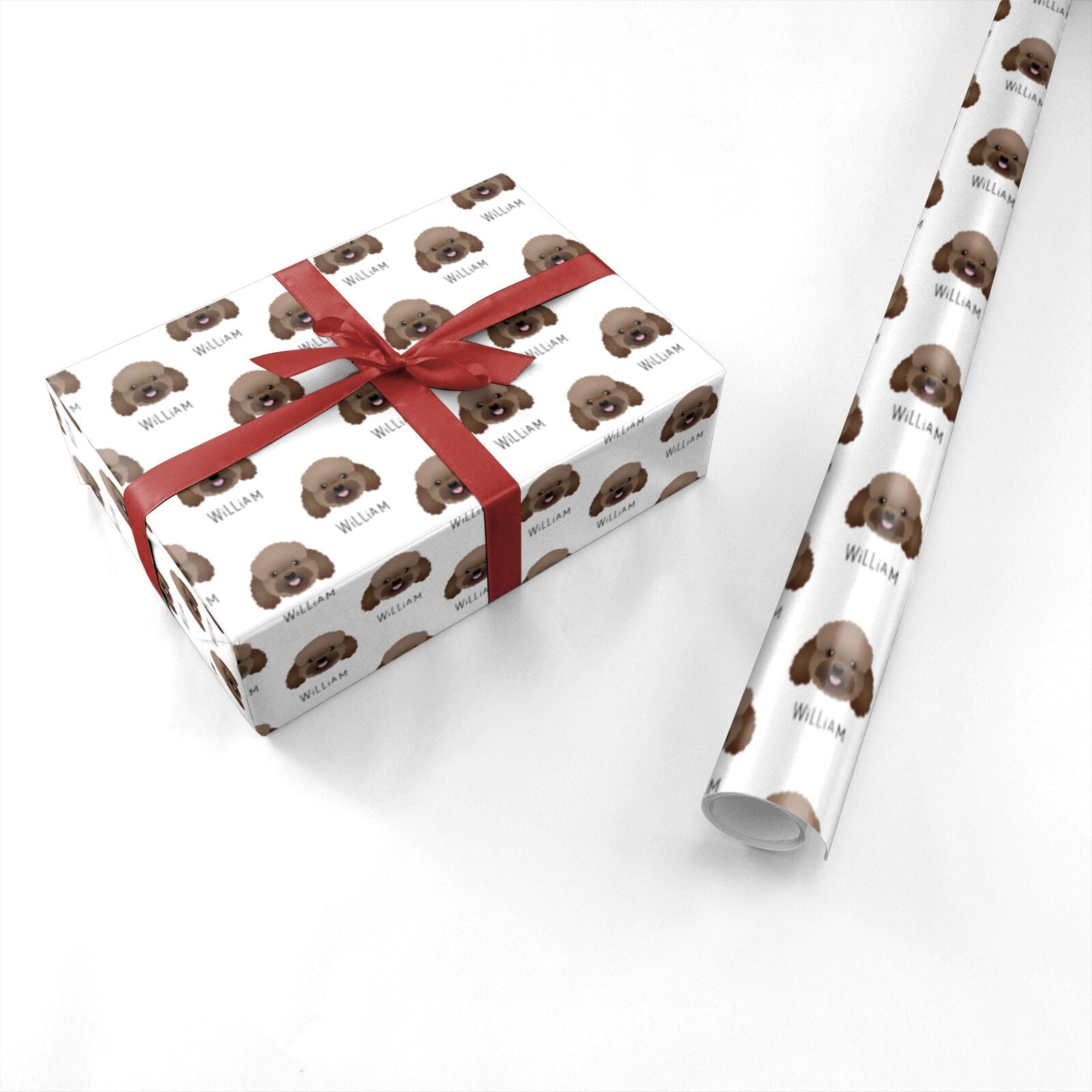Bich poo Icon with Name Personalised Wrapping Paper