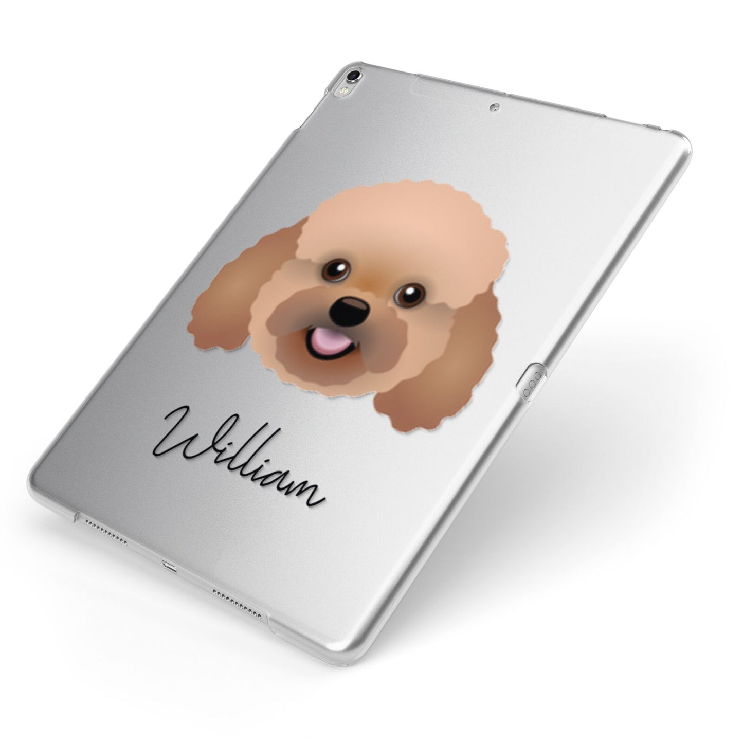 Bich poo Personalised Apple iPad Case on Silver iPad Side View