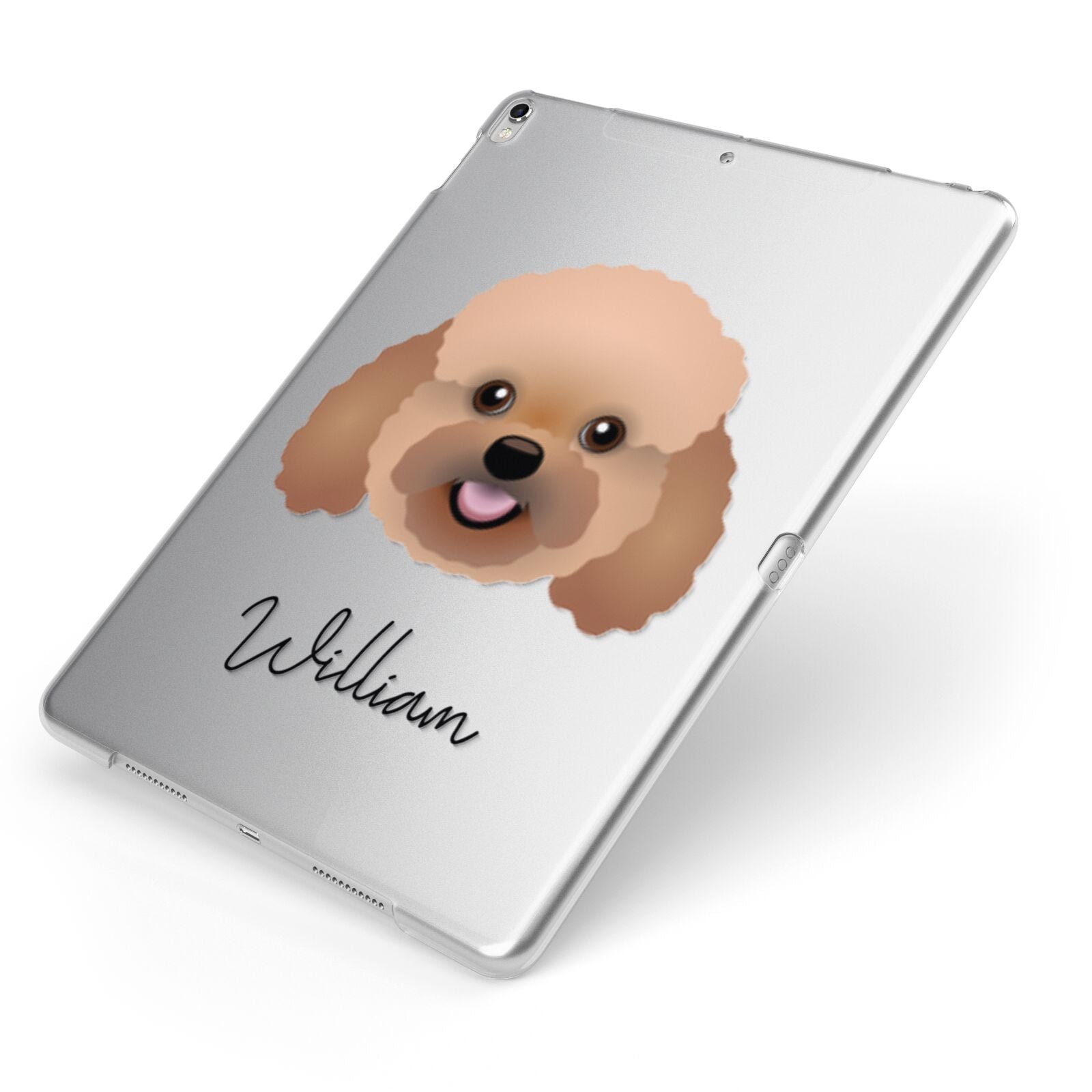Bich poo Personalised Apple iPad Case on Silver iPad Side View