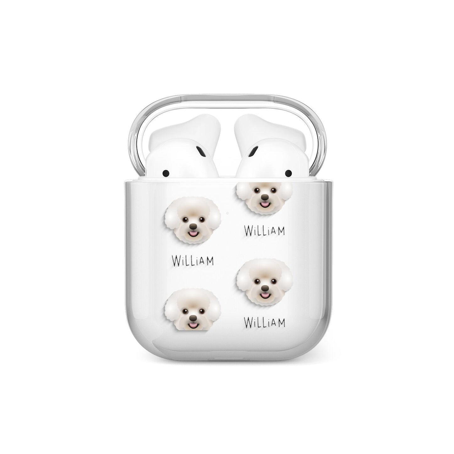Bichon Frise Icon with Name AirPods Case