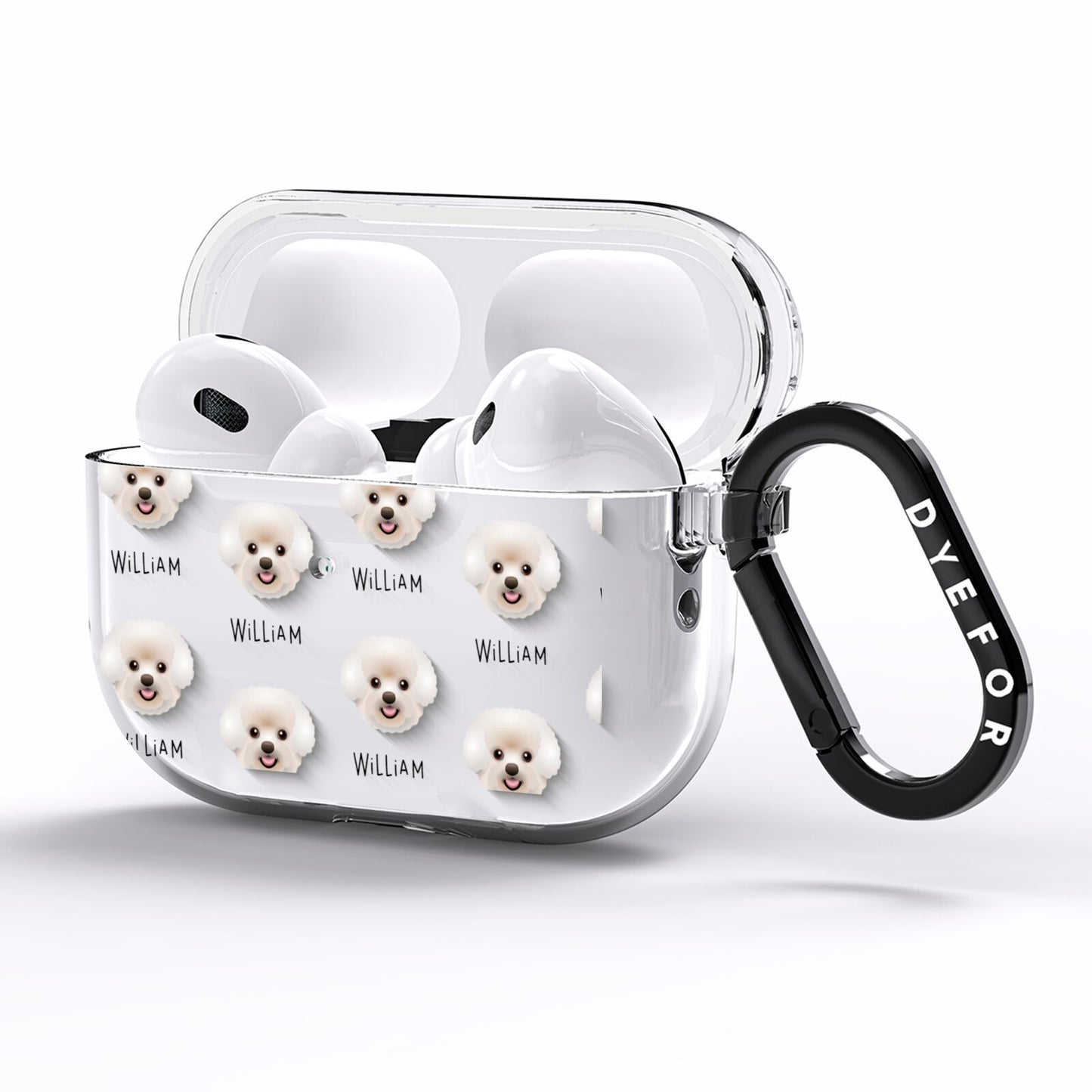 Bichon Frise Icon with Name AirPods Pro Clear Case Side Image