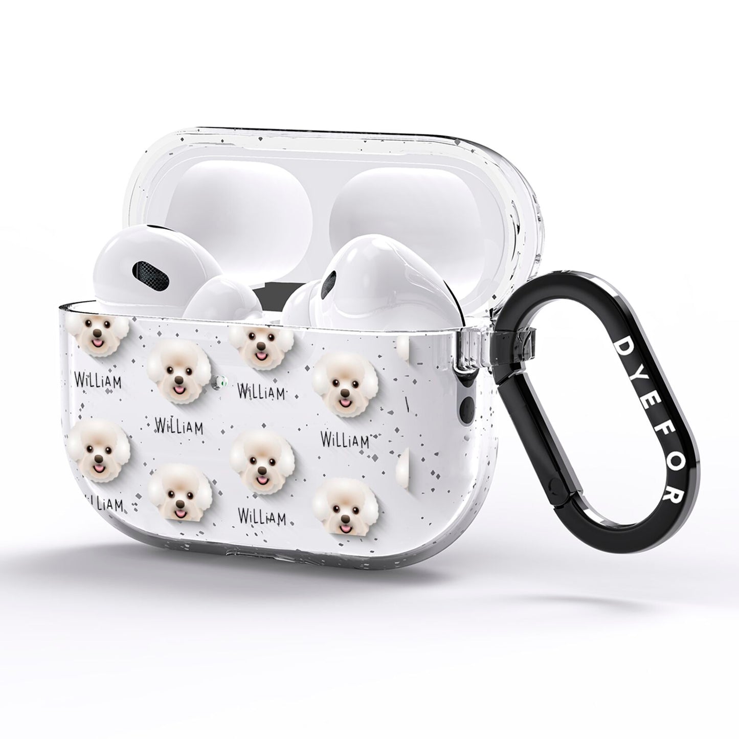 Bichon Frise Icon with Name AirPods Pro Glitter Case Side Image