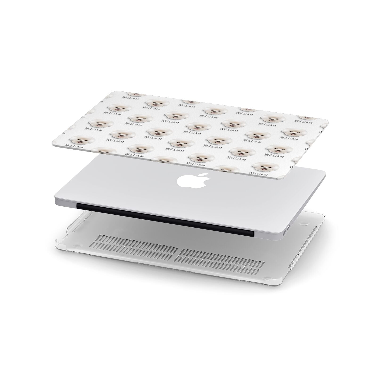 Bichon Frise Icon with Name Apple MacBook Case in Detail