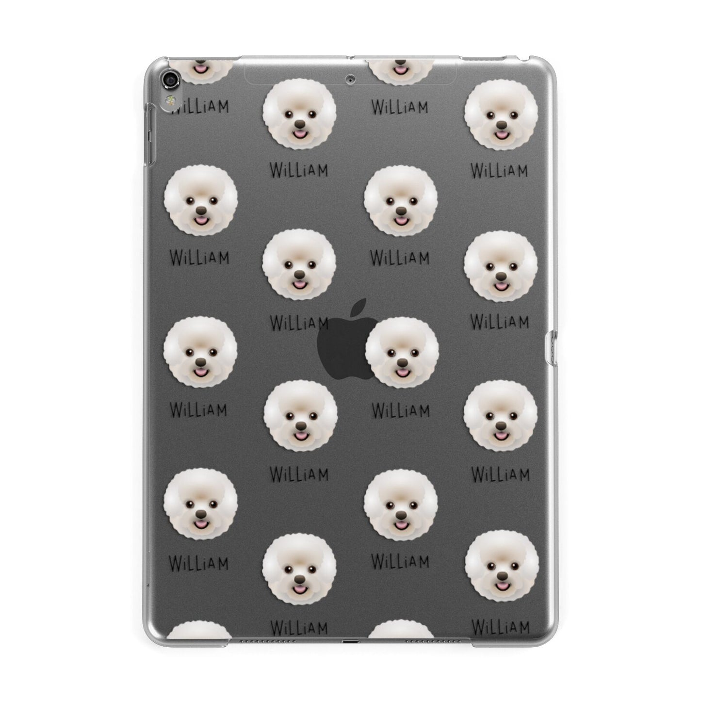 Bichon Frise Icon with Name Apple iPad Grey Case
