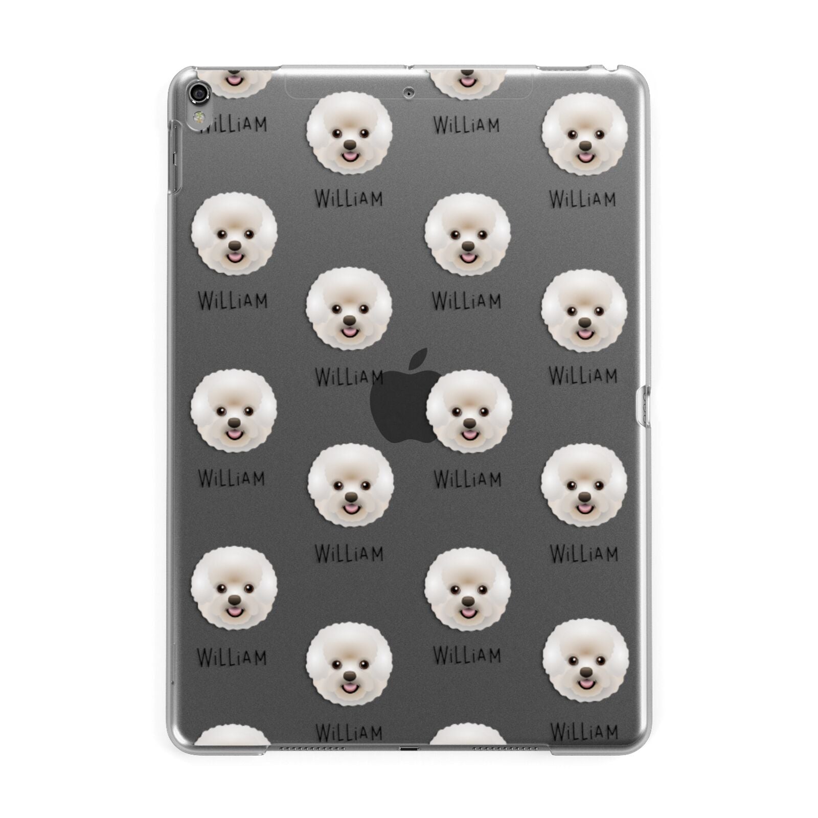 Bichon Frise Icon with Name Apple iPad Grey Case