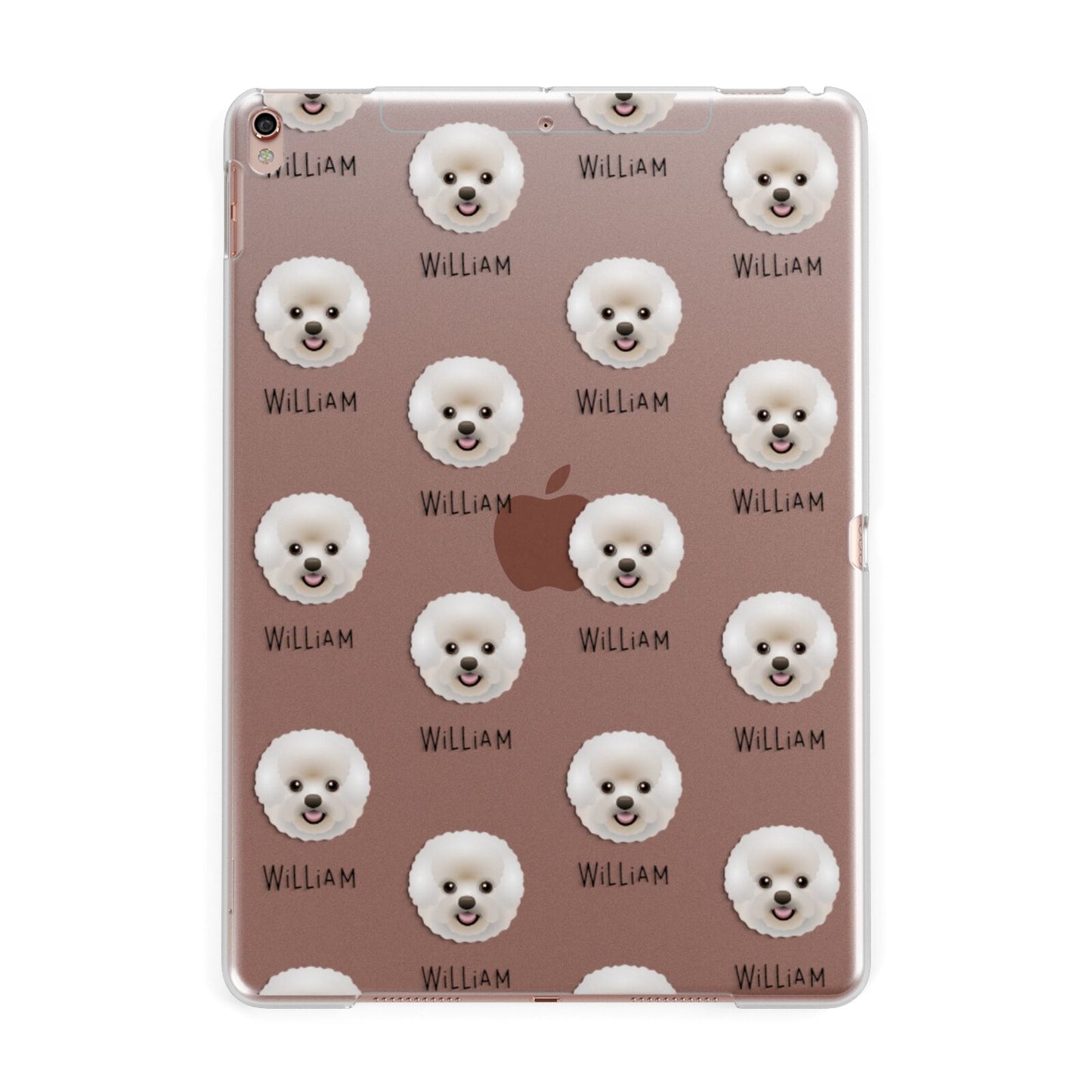 Bichon Frise Icon with Name Apple iPad Rose Gold Case