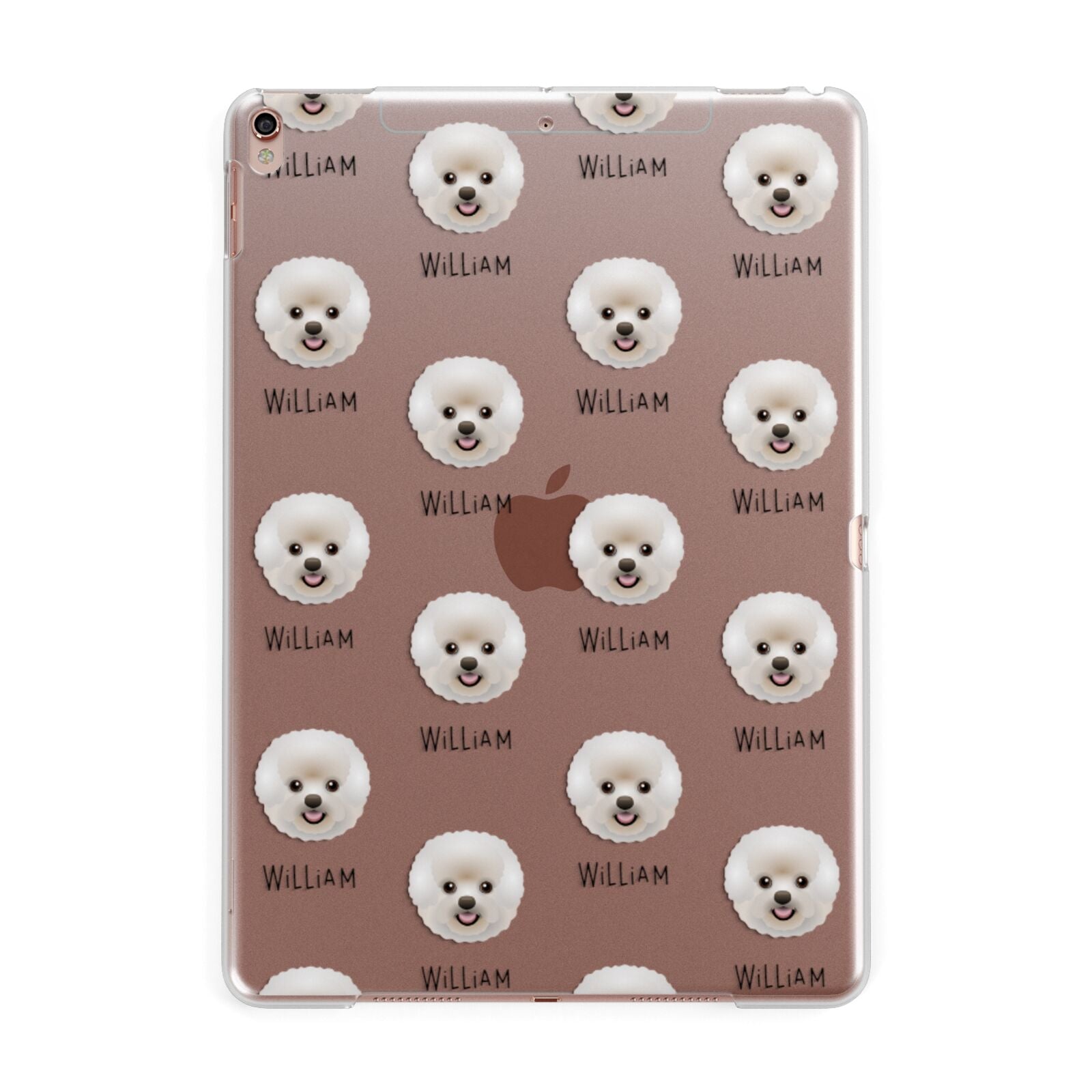 Bichon Frise Icon with Name Apple iPad Rose Gold Case