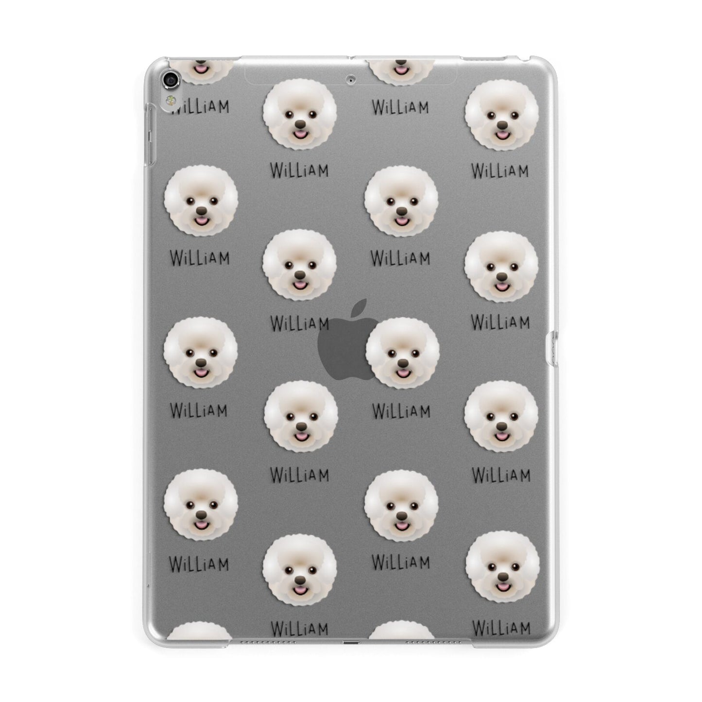 Bichon Frise Icon with Name Apple iPad Silver Case