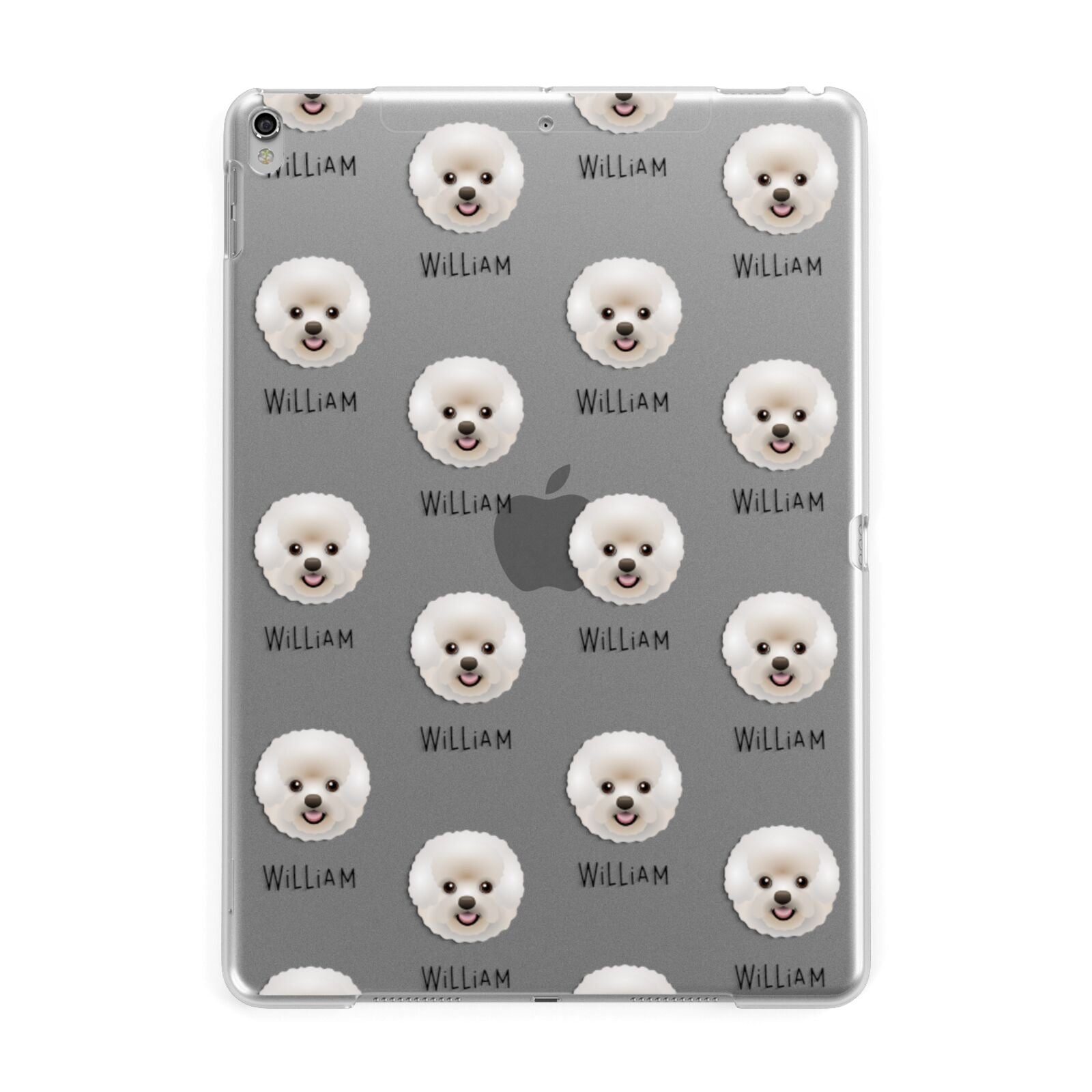 Bichon Frise Icon with Name Apple iPad Silver Case