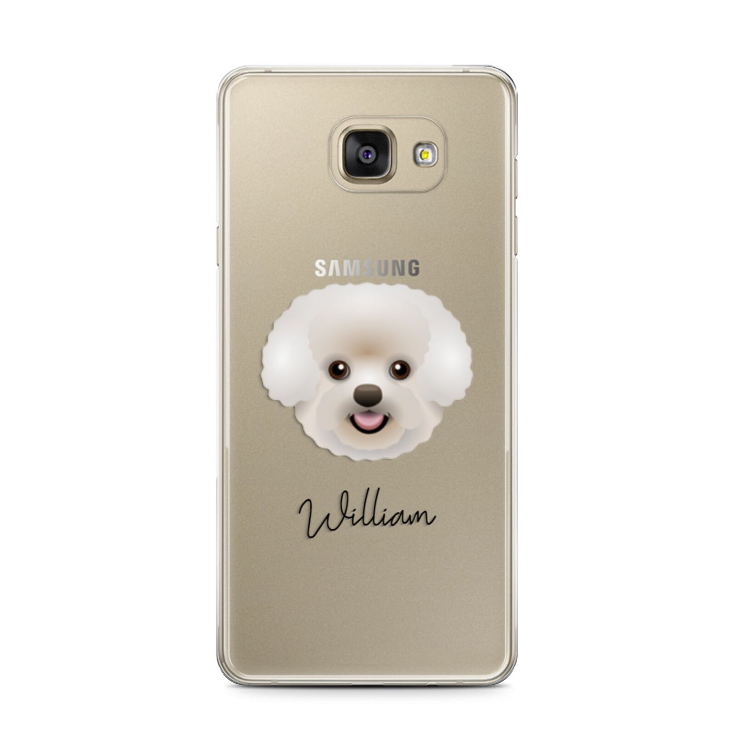 Bichon Frise Personalised Samsung Galaxy A7 2016 Case on gold phone