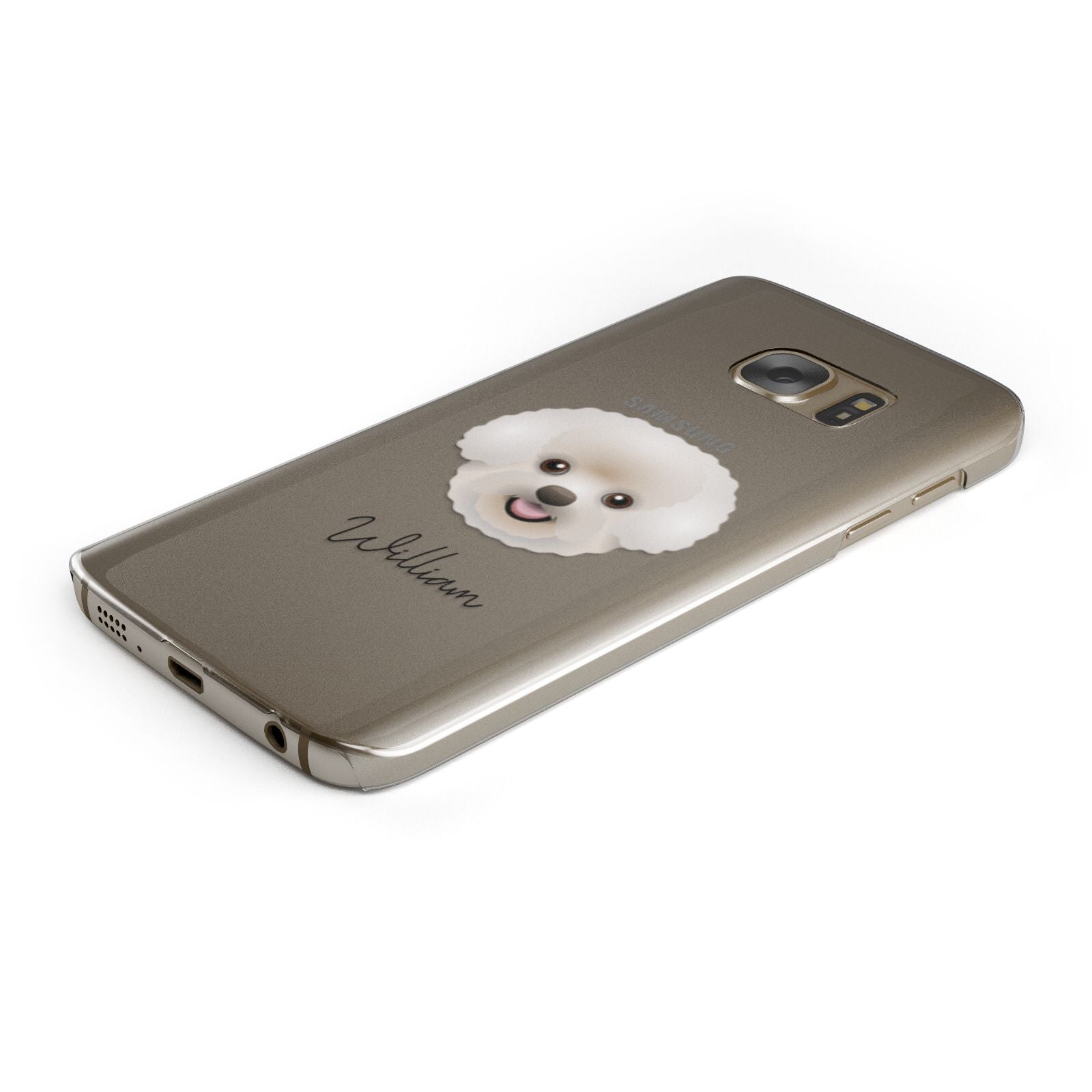 Bichon Frise Personalised Samsung Galaxy Case Bottom Cutout
