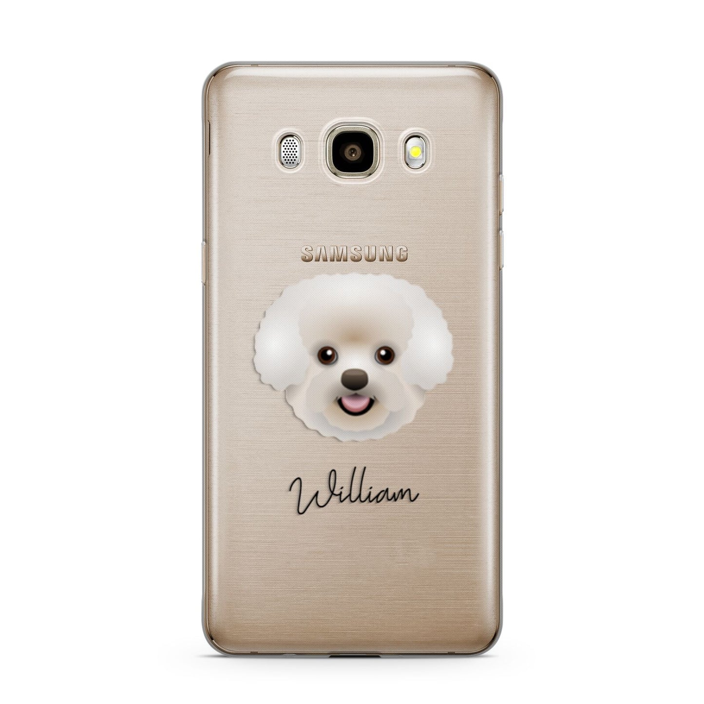 Bichon Frise Personalised Samsung Galaxy J7 2016 Case on gold phone